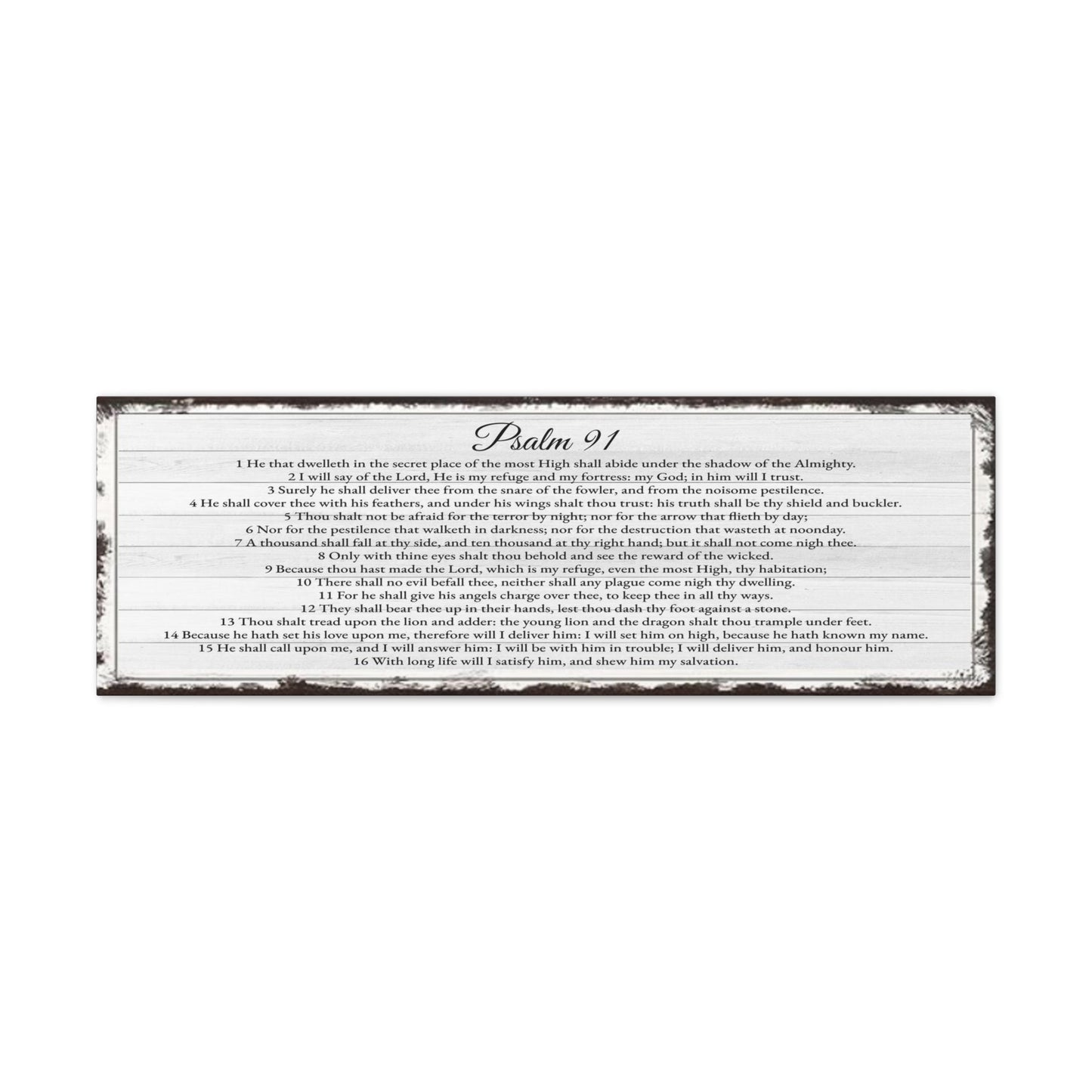 Scripture Walls Psalm 91 English Landscape White Bible Verse Canvas Christian Wall Art Ready to Hang Unframed-Express Your Love Gifts