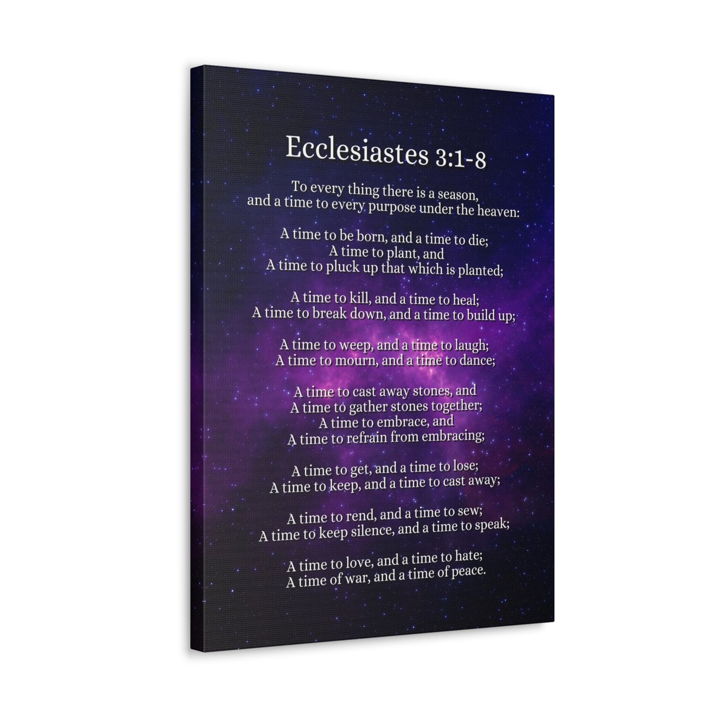 Time For Everything Universe Ecclesiastes 3:2 Bible Verse Canvas Christian Wall Art Ready to Hang