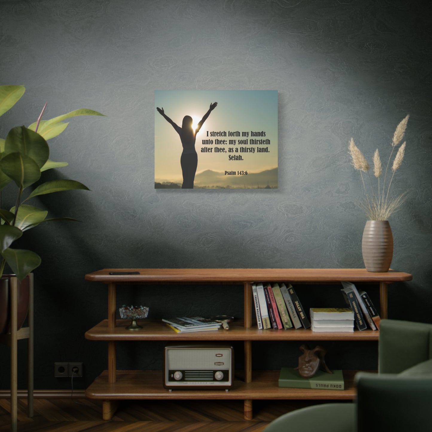 Scripture Canvas Thirsty Land Psalm 143:6 Christian Wall Art Bible Verse Print Ready to Hang