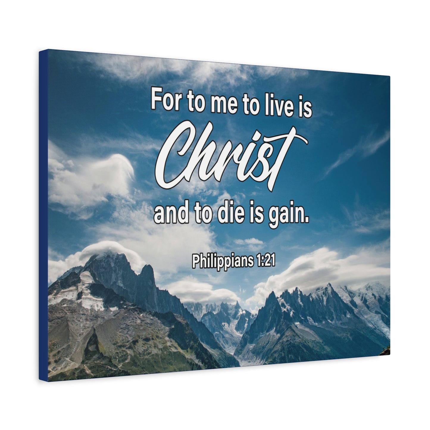Bible Verse Canvas To Live is Christ Philippians 1:21 Wall Art Christian Home Decor