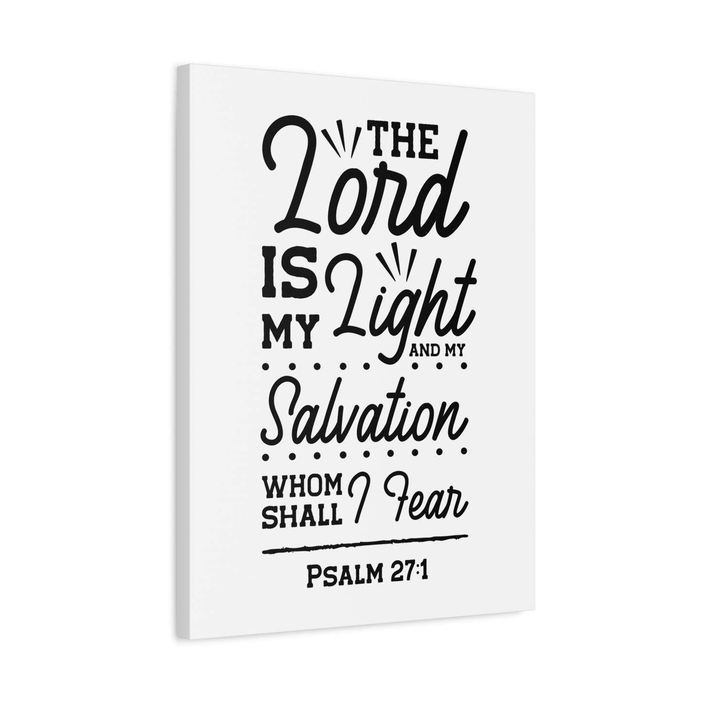 Scripture Canvas Lord Is My Light Psalm 27:1 Christian Wall Art Bible Verse Print Ready to Hang