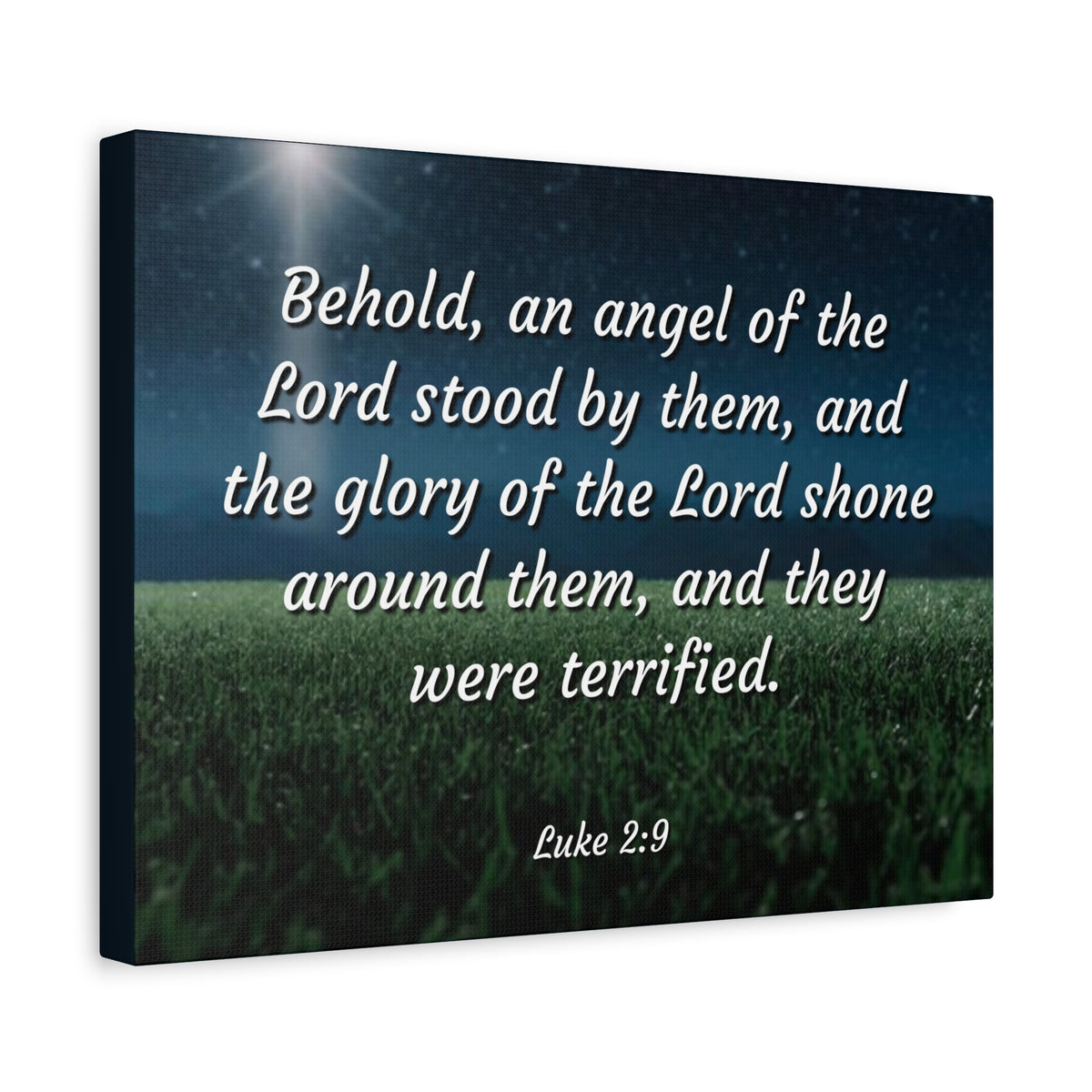 Scripture Canvas The Angel Luke 2:9 Christian Wall Art Bible Verse Print Ready to Hang