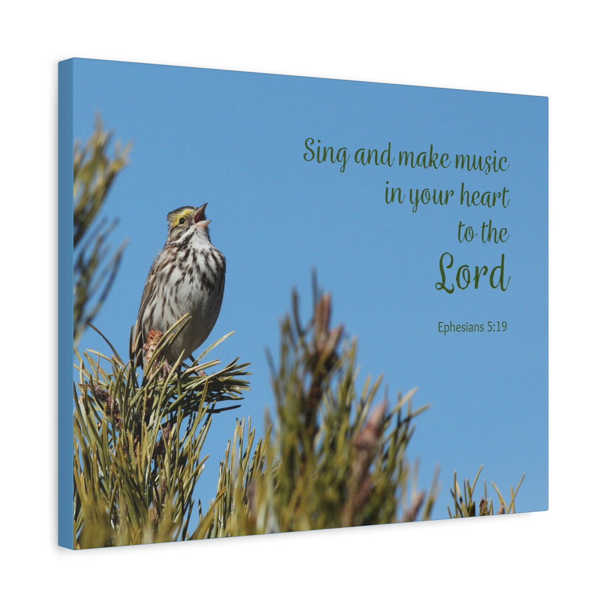 Scripture Canvas In Your Heart Ephesians 5:19 Christian Wall Art Bible Verse Print Ready to Hang