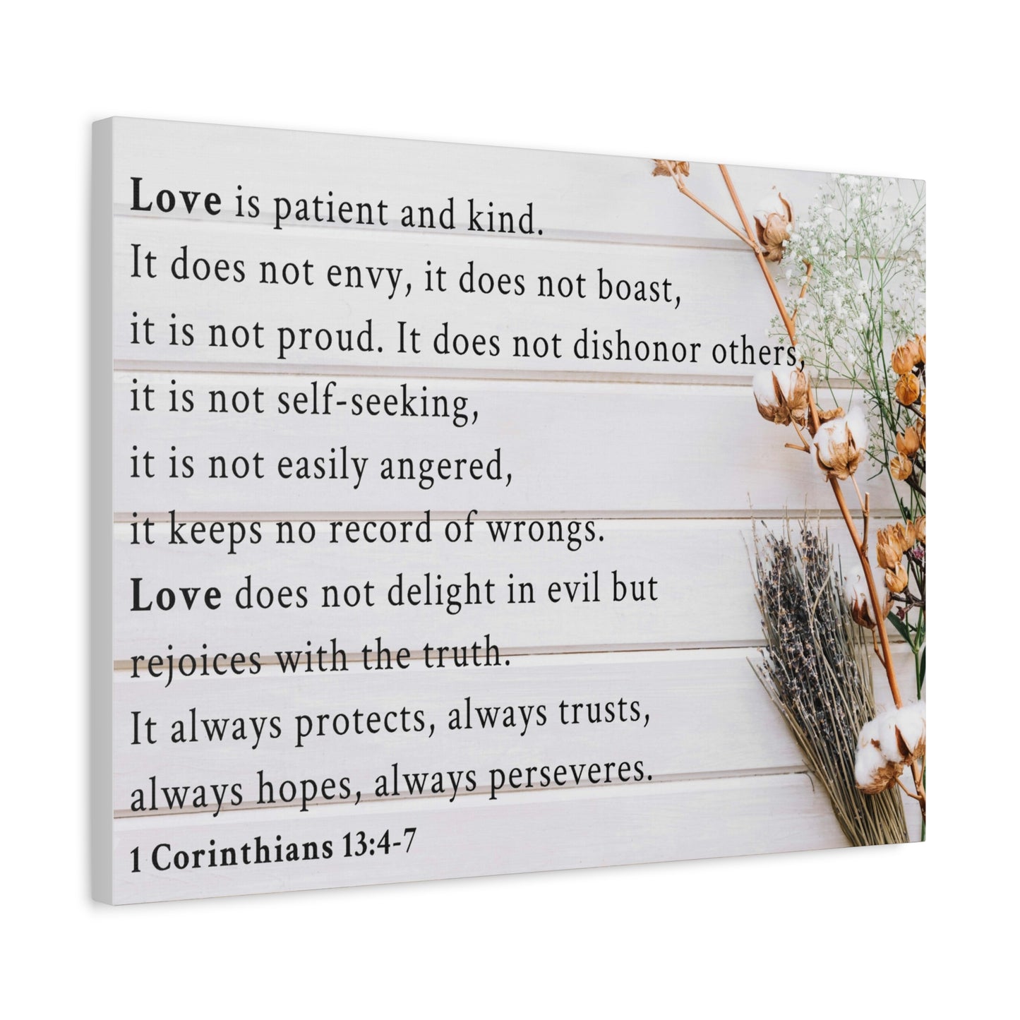 Scripture Walls Love is 1 Corinthians 13:4-7 Bible Verse Canvas Christian Wall Art Ready to Hang Unframed