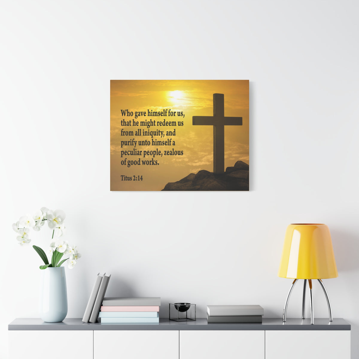 Scripture Canvas Peculiar People Titus 2:14 Christian Wall Art Bible Verse Print Ready to Hang