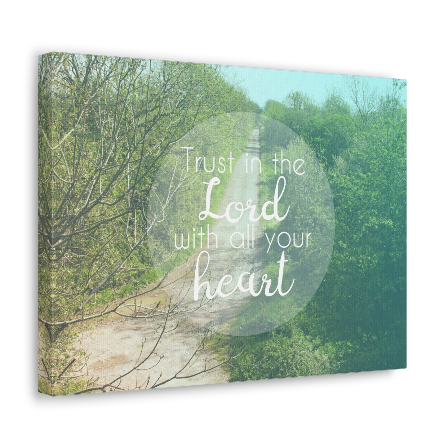 With All Your Heart Proverbs 3:5 Trees Christian Wall Art Bible Verse Print Ready to Hang