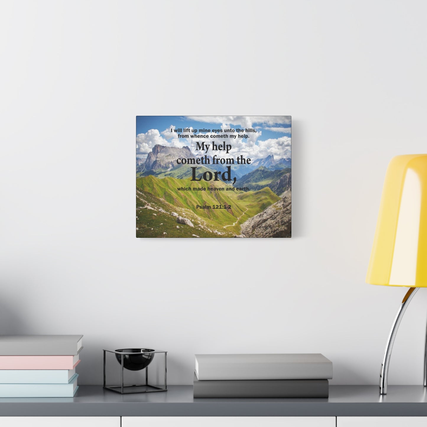Bible Verse Canvas My Help is God Psalm 121:1-2 Wall Art Christian Home Decor