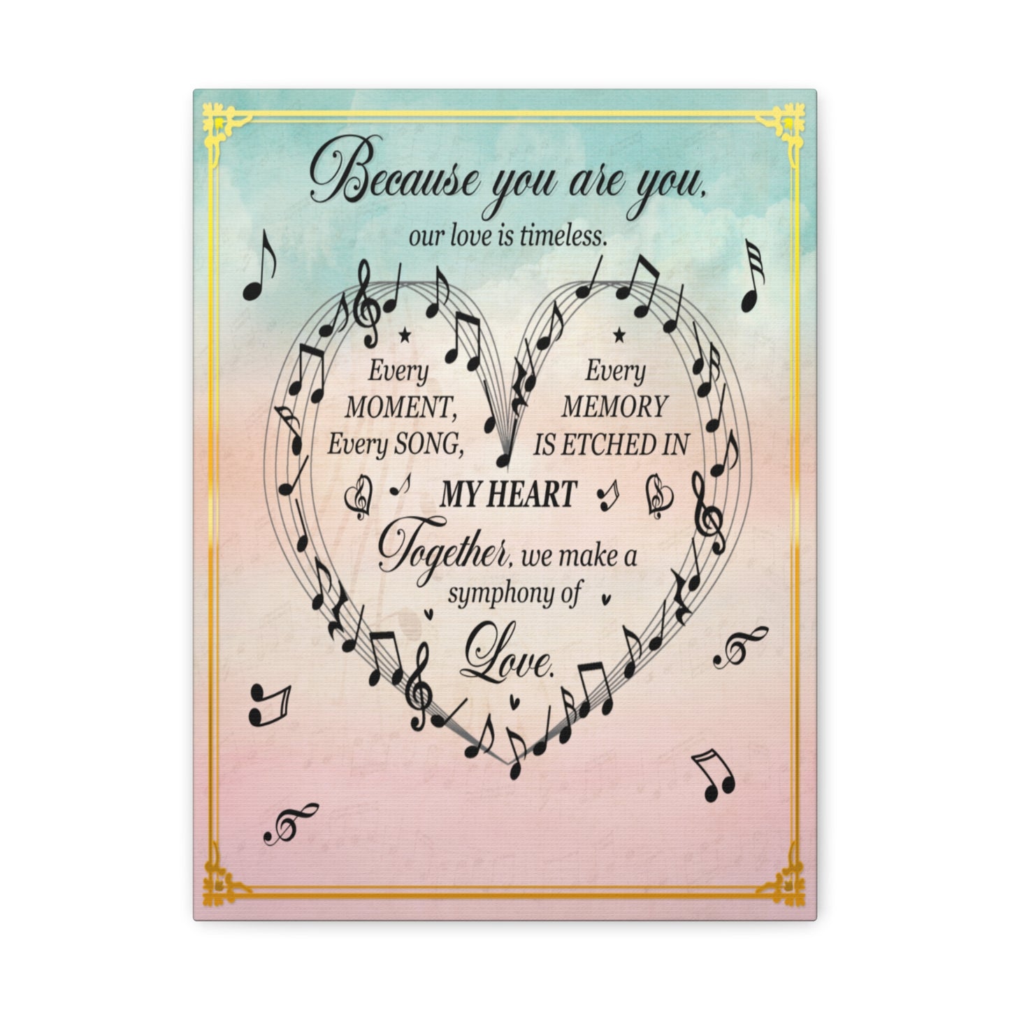 To My Wife Symphony of Love Canvas Wall Art - Romantic Gift for Her