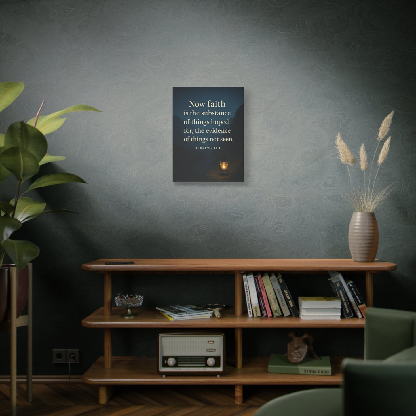 Bible Verse Canvas Hebrews 11:1 Christian Home Décor Wall Art Scripture Ready to Hang Faith Print
