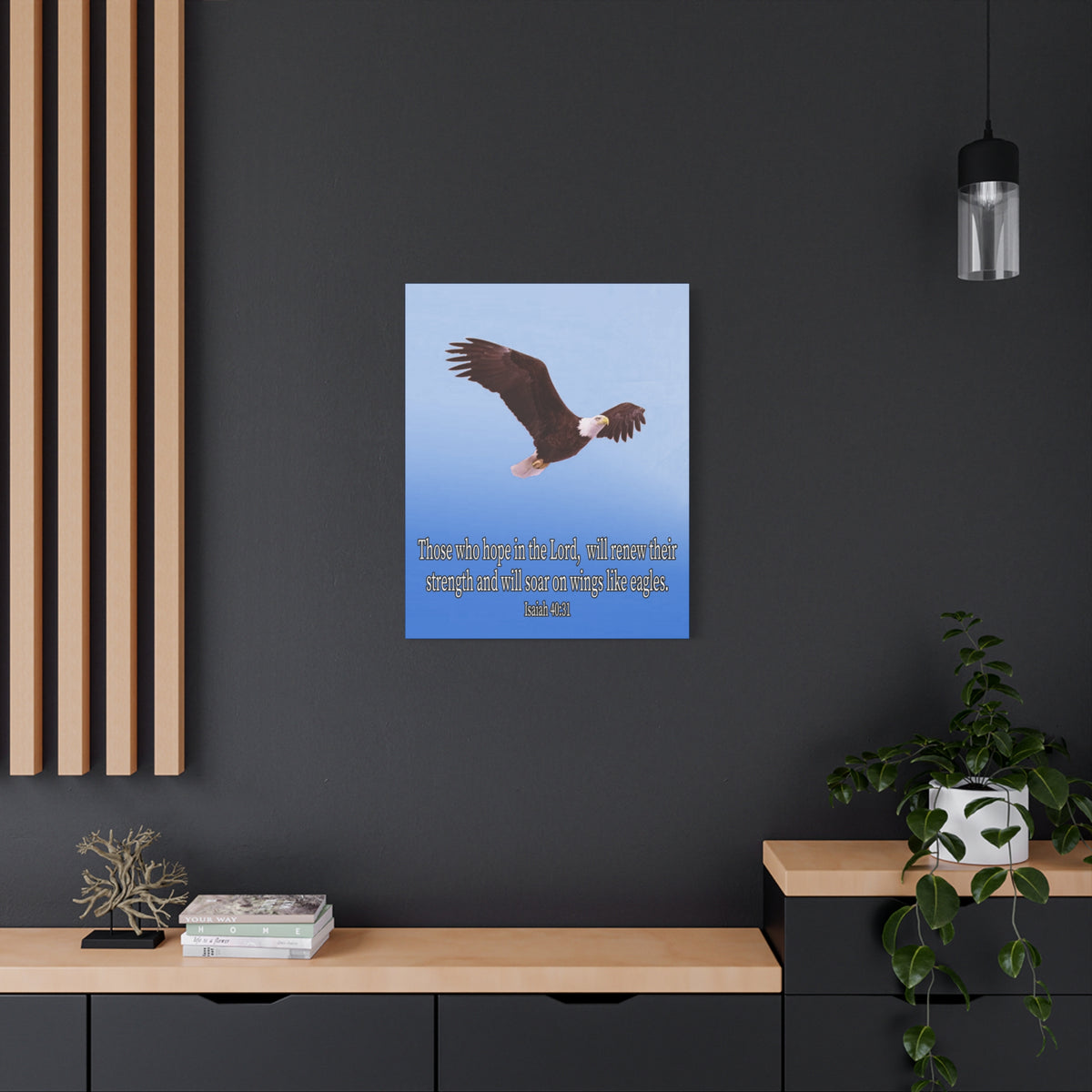 Scripture Canvas Soar With the Lord Isaiah 40:31 Christian Wall Art Bible Verse Print Ready to Hang