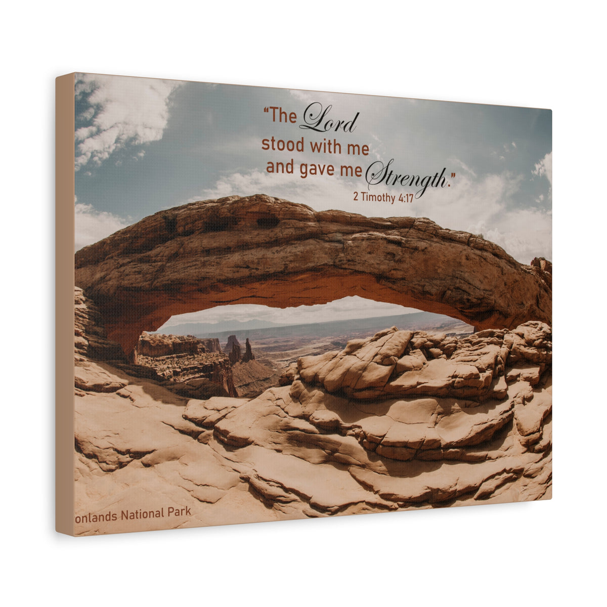 Scripture Canvas Stood With Me 2 Timothy 4:17 Christian Wall Art Bible Verse Print Ready to Hang