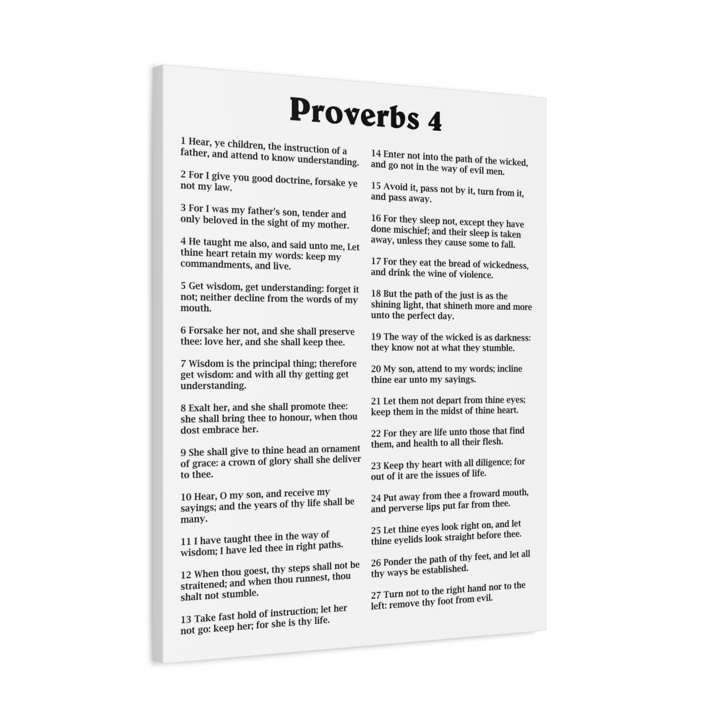 Scripture Walls Proverbs Chapter 4 White Bible Canvas Christian Wall Art Ready to Hang Unframed