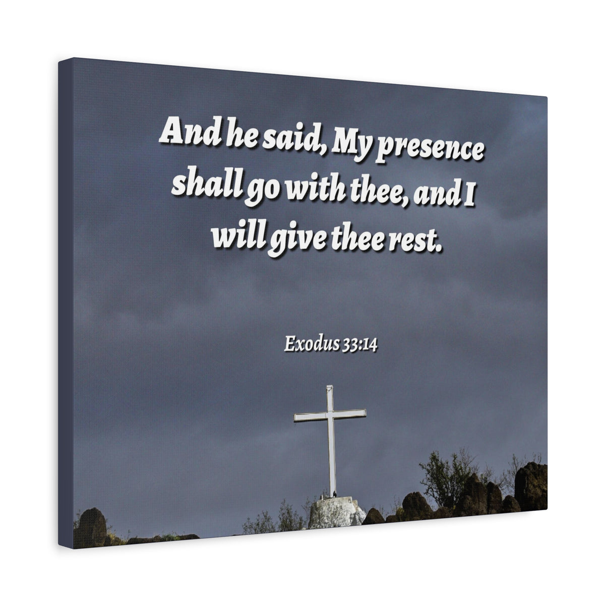 Scripture Canvas My Presence Exodus 33:14 Christian Wall Art Bible Verse Print Ready to Hang