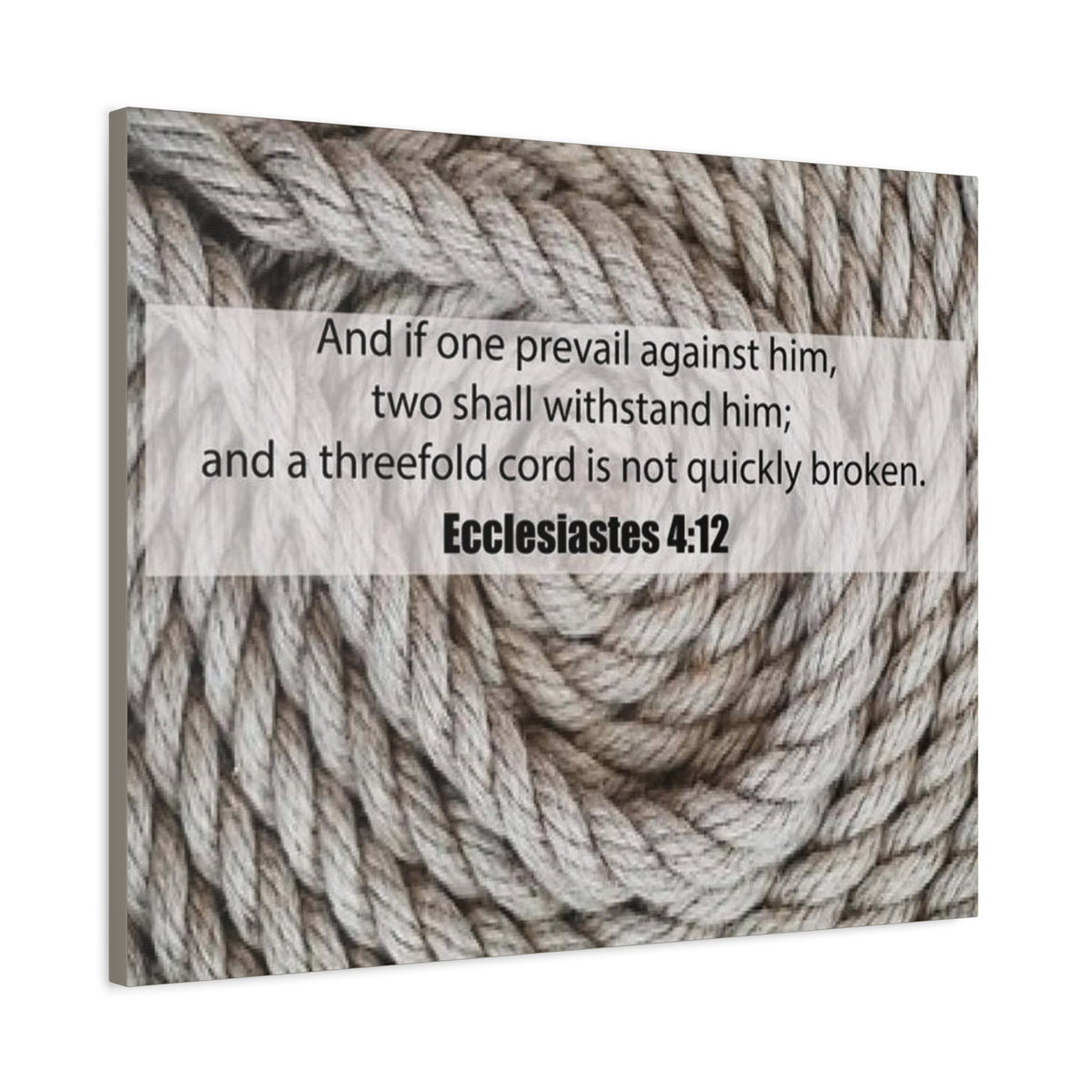 Scripture Canvas Threefold Cord Ecclesiastes 4:12 Christian Wall Art Bible Verse Print Ready to Hang
