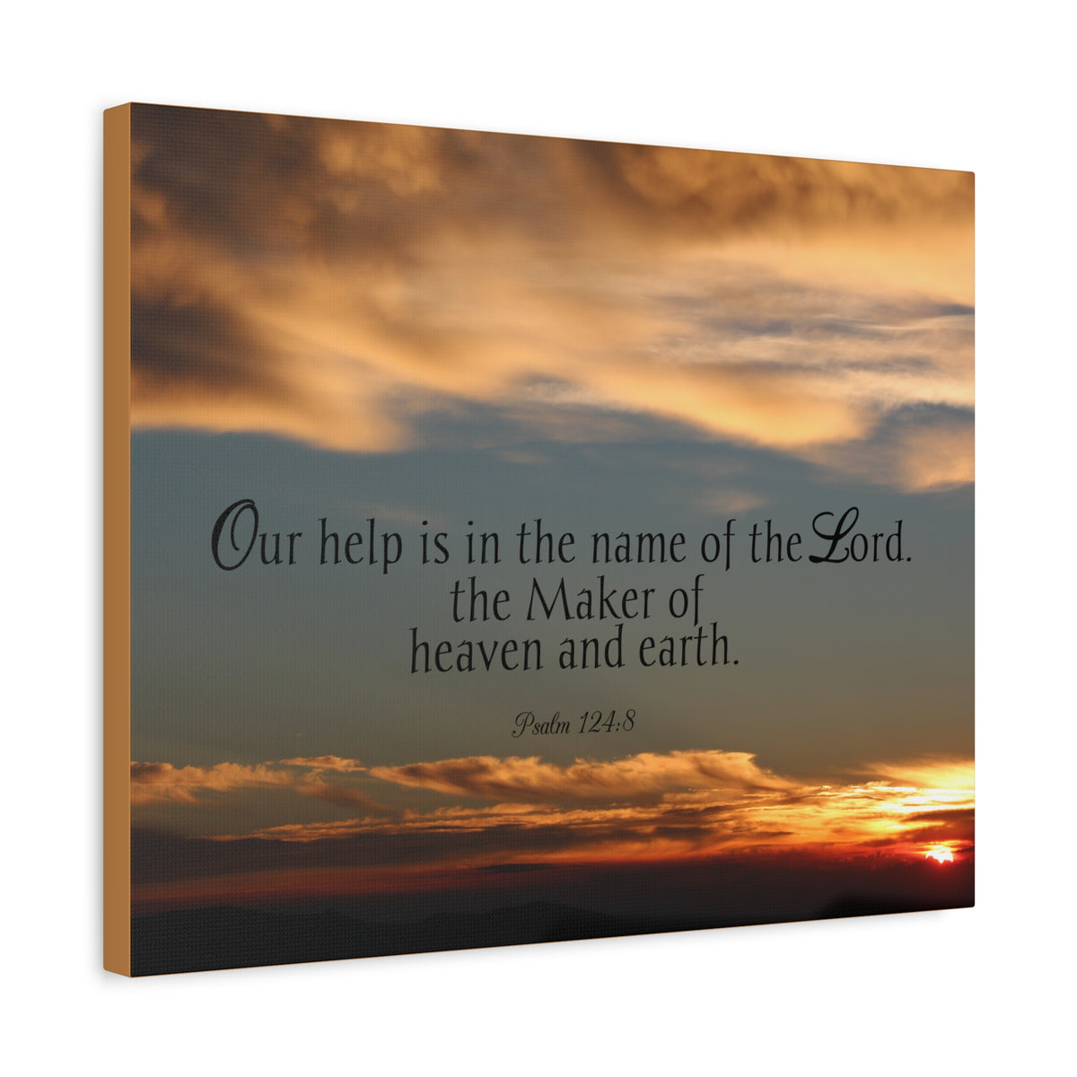 Scripture Canvas Maker Heaven And Earth Psalm 124:8 Christian Wall Art Bible Verse Print Ready to Hang