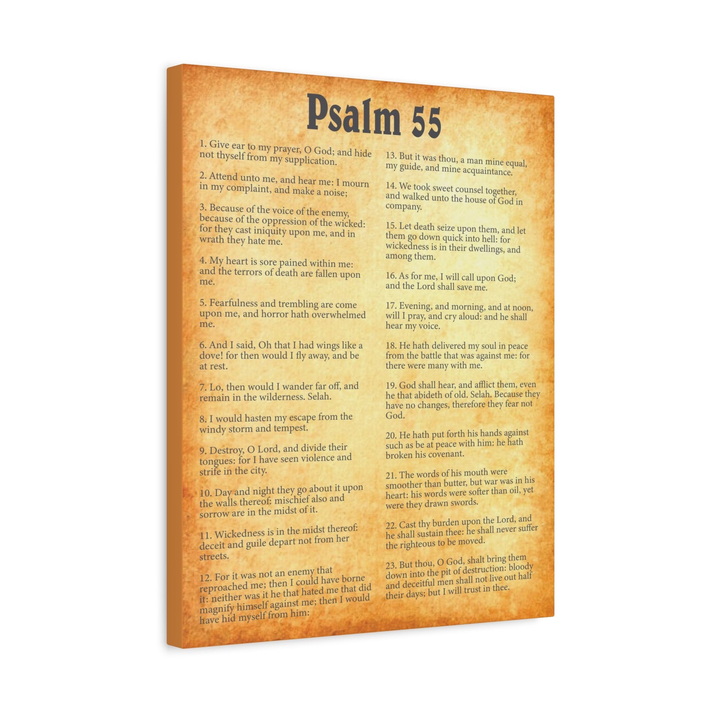 Scripture Walls Psalm 55 Gold Bible Chapter Canvas Christian Wall Art Ready to Hang