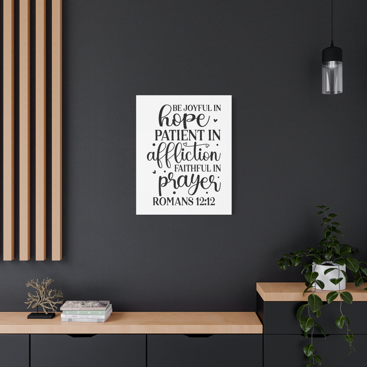Scripture Canvas Be Joyful In Hope Romans 12:12 Christian Wall Art Bible Verse Print Ready to Hang