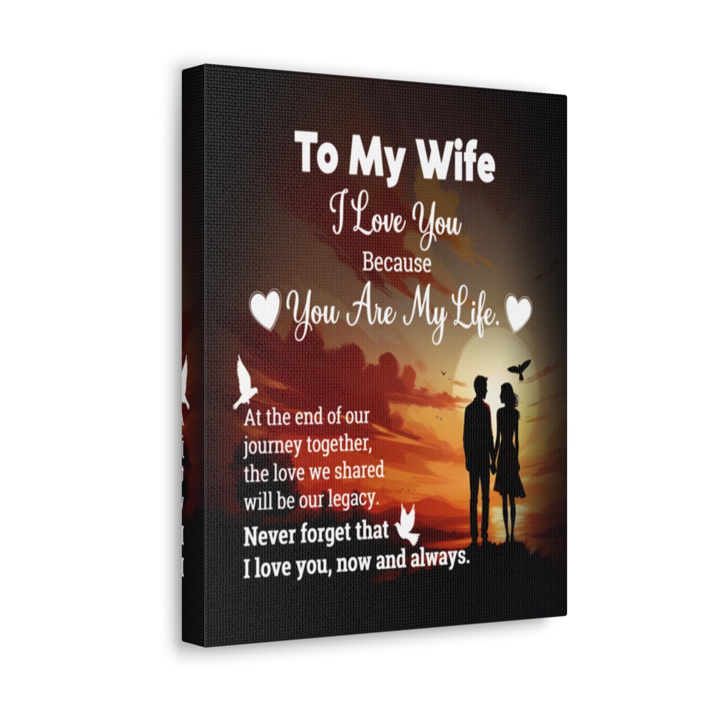 To My Wife Sunset Romance Canvas Wall Art - Heartfelt Gift of Love & Legacy