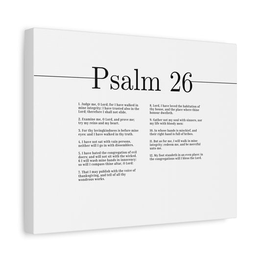 Scripture Canvas Judge Me, O Lord Psalm 26 Christian Wall Art Bible Verse Print Ready to Hang