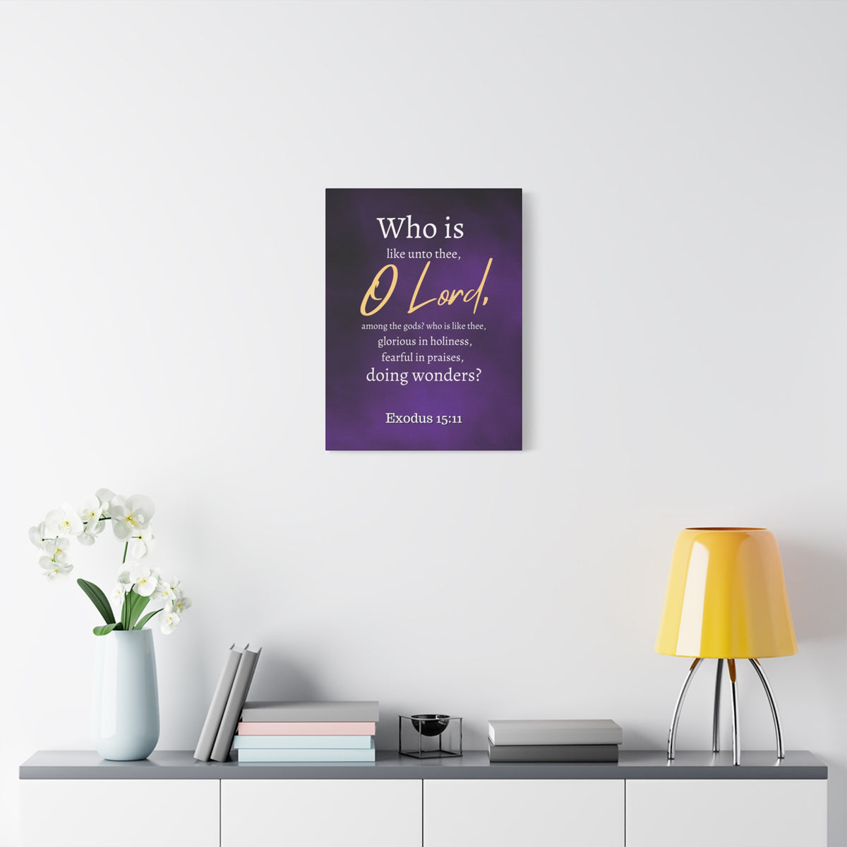 Scripture Walls Who Is Like You Lord? Exodus 15:12 Bible Verse Canvas Christian Wall Art Ready to Hang