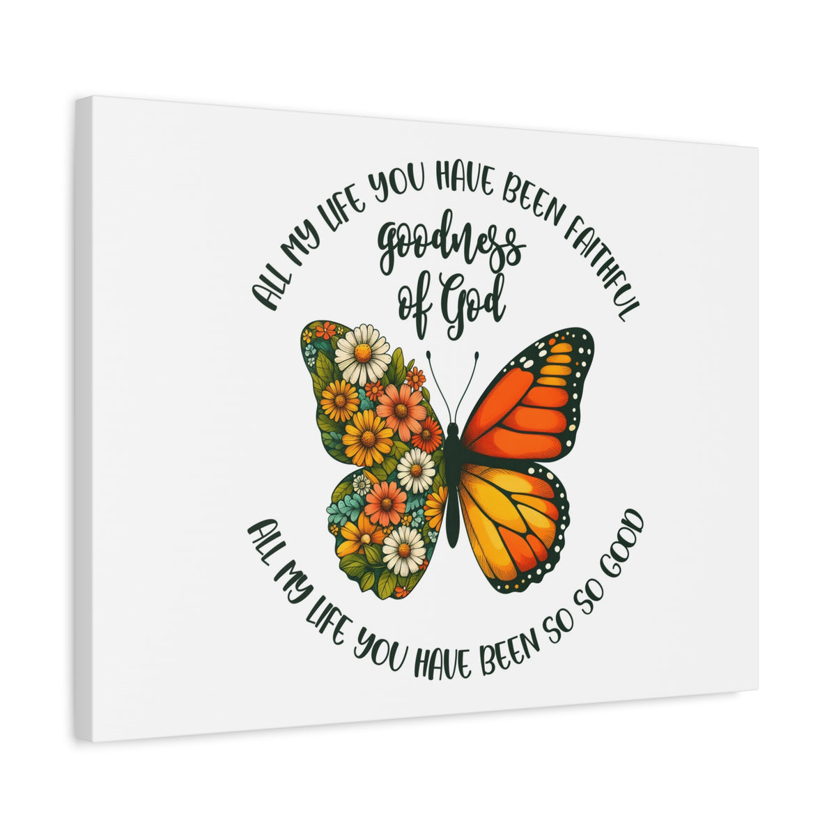 Scripture Walls Goodness of God Butterfly Bible Verse Canvas Christian Wall Art Ready to Hang Unframed