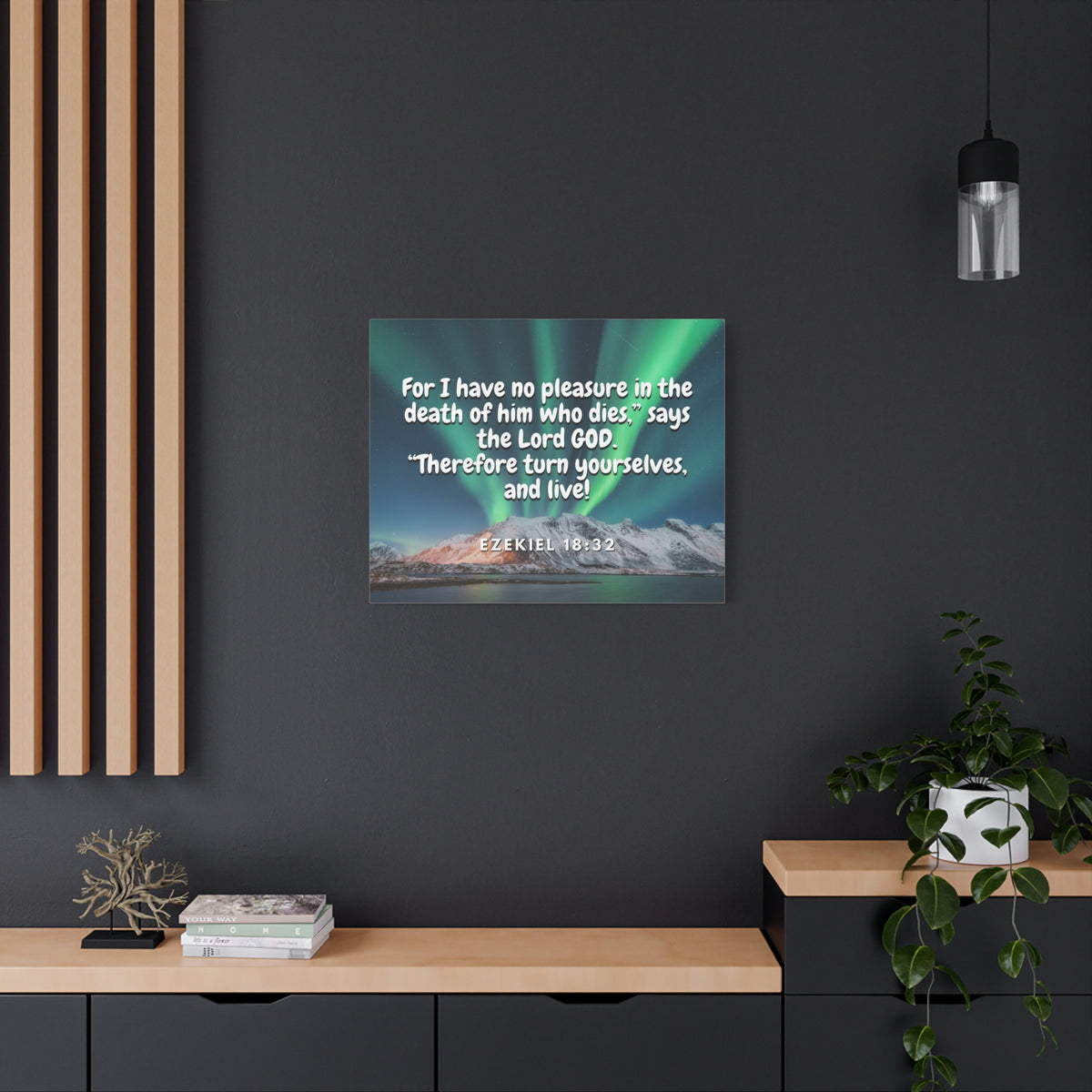 Scripture Canvas Live! Ezekiel 18:32 Christian Wall Art Bible Verse Print Ready to Hang