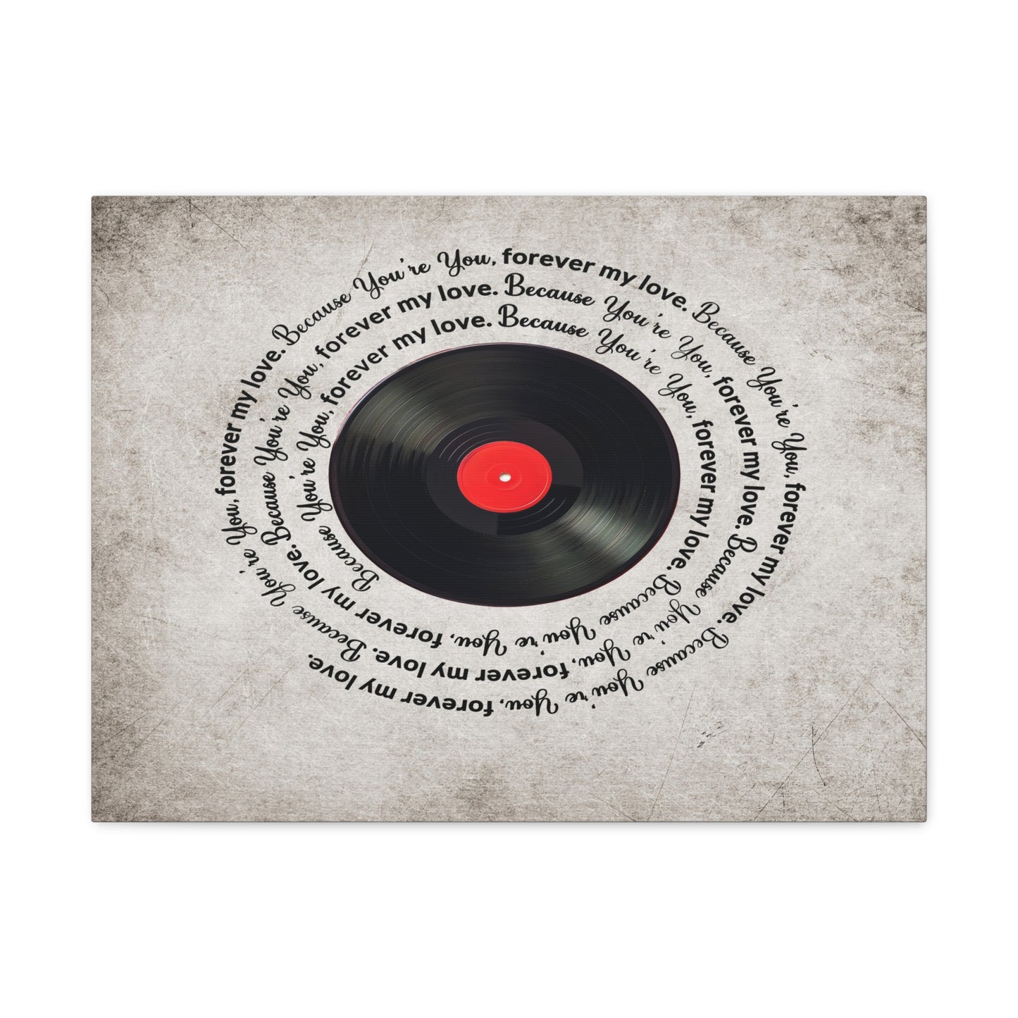 To My Wife Forever My Love Vinyl Record Canvas Wall Art – Perfect Gift for Music Lovers & Soulmates