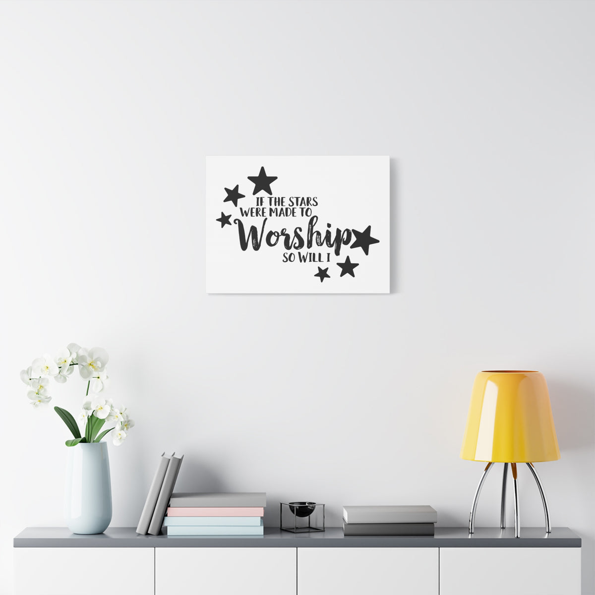 Scripture Canvas If The Stars Were Made To Worship So Will I Psalms 148:3-6 Christian Wall Art Print Ready to Hang