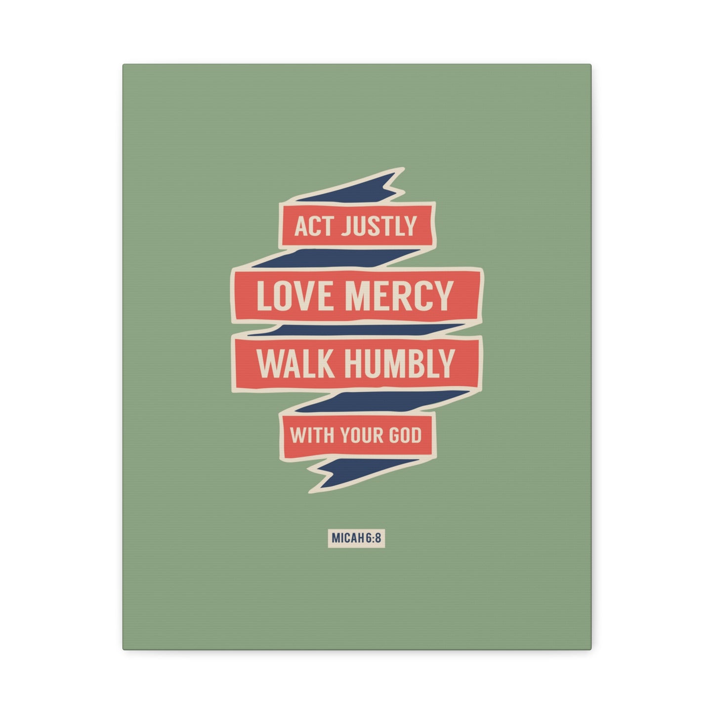 Walk Humbly With Your God Micah 6:8 Bible Verse Canvas Christian Wall Art Ready to Hang