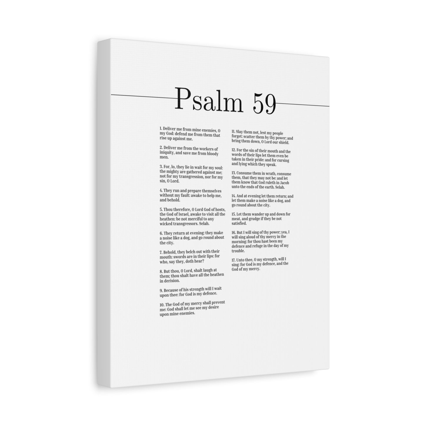 Scripture Canvas O Lord Our Shield Psalm 59 Christian Wall Art Bible Verse Print Ready to Hang