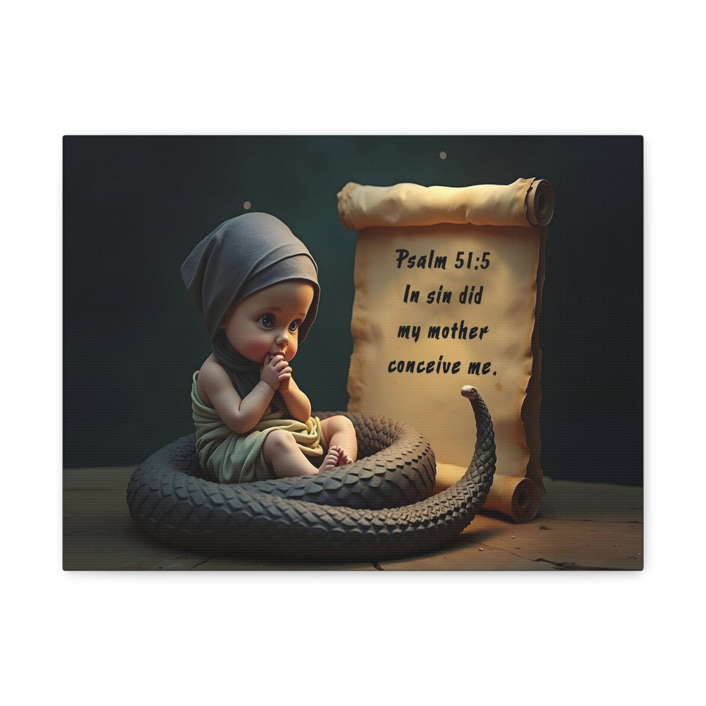 Viper in a Diaper Psalm 51:5 Original Sin Doctrine Bible Verse Wall Art Christian Theology Decor