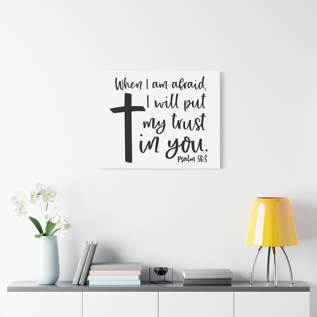 Scripture Canvas My Trust In You Psalm 56:3 Christian Wall Art Bible Verse Print Ready to Hang