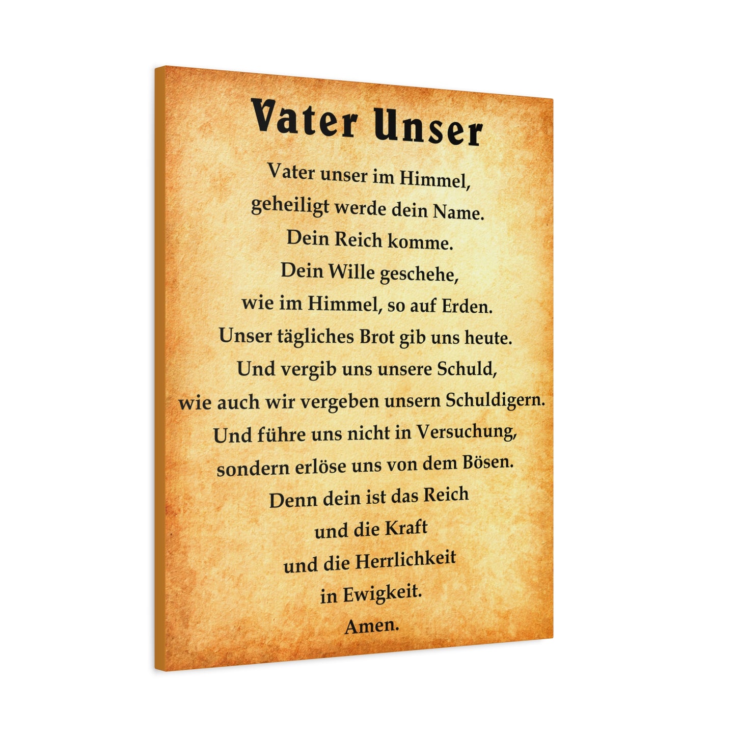 Scripture Walls Lord's Prayer Vater Unser German Gold Bible Verse Canvas Christian Wall Art Ready to Hang Unframed