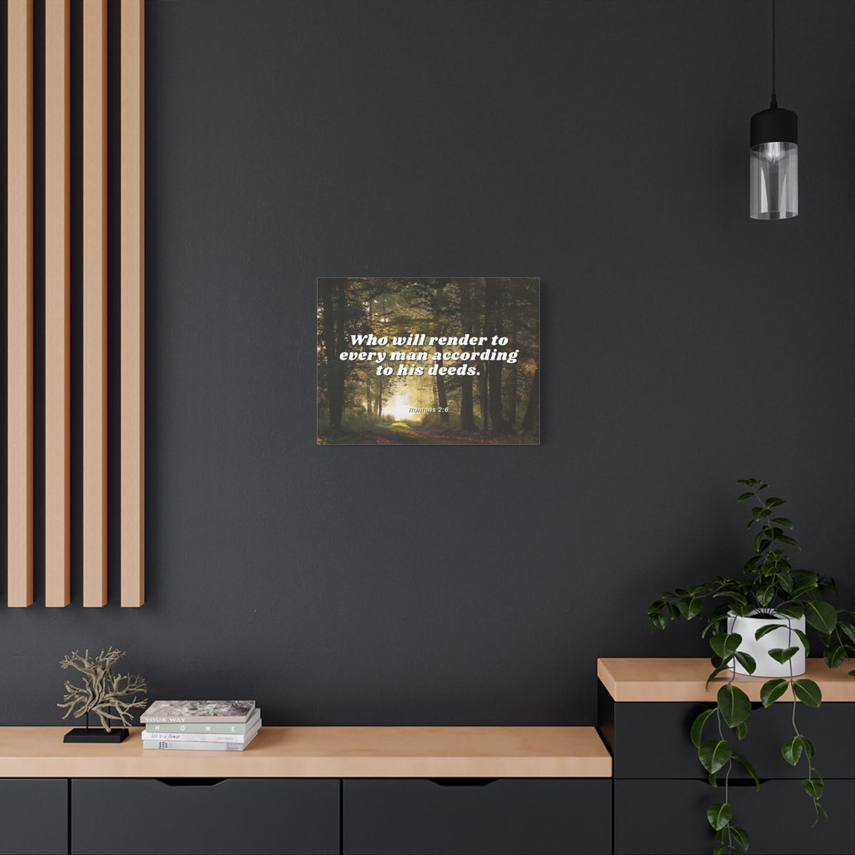 Scripture Canvas Rendered By God Romans 2:6 Christian Wall Art Bible Verse Print Ready to Hang