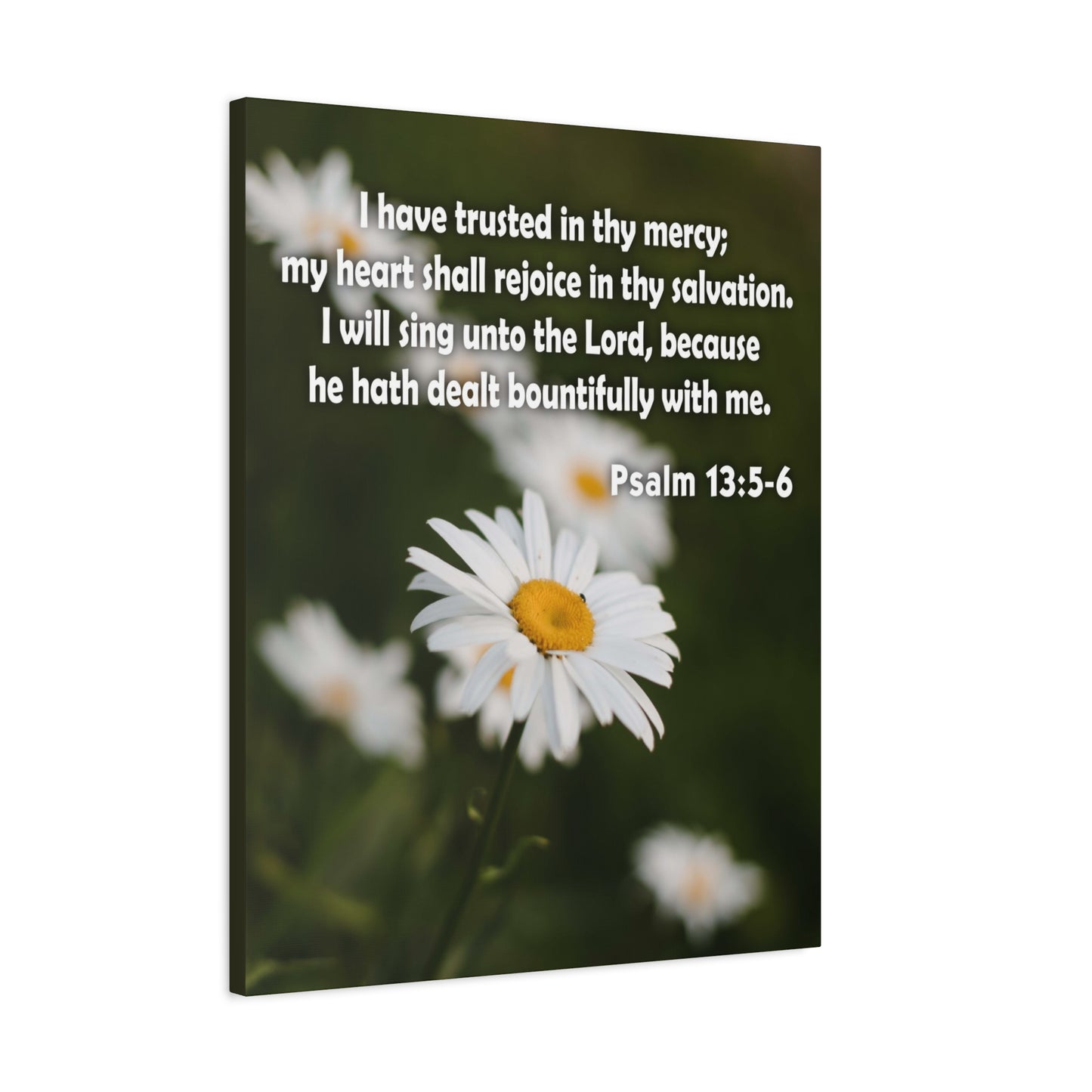 Scripture Canvas Rejoice in Thy Salvation Psalm 13:5-6 Christian Wall Art Bible Verse Print Ready to Hang