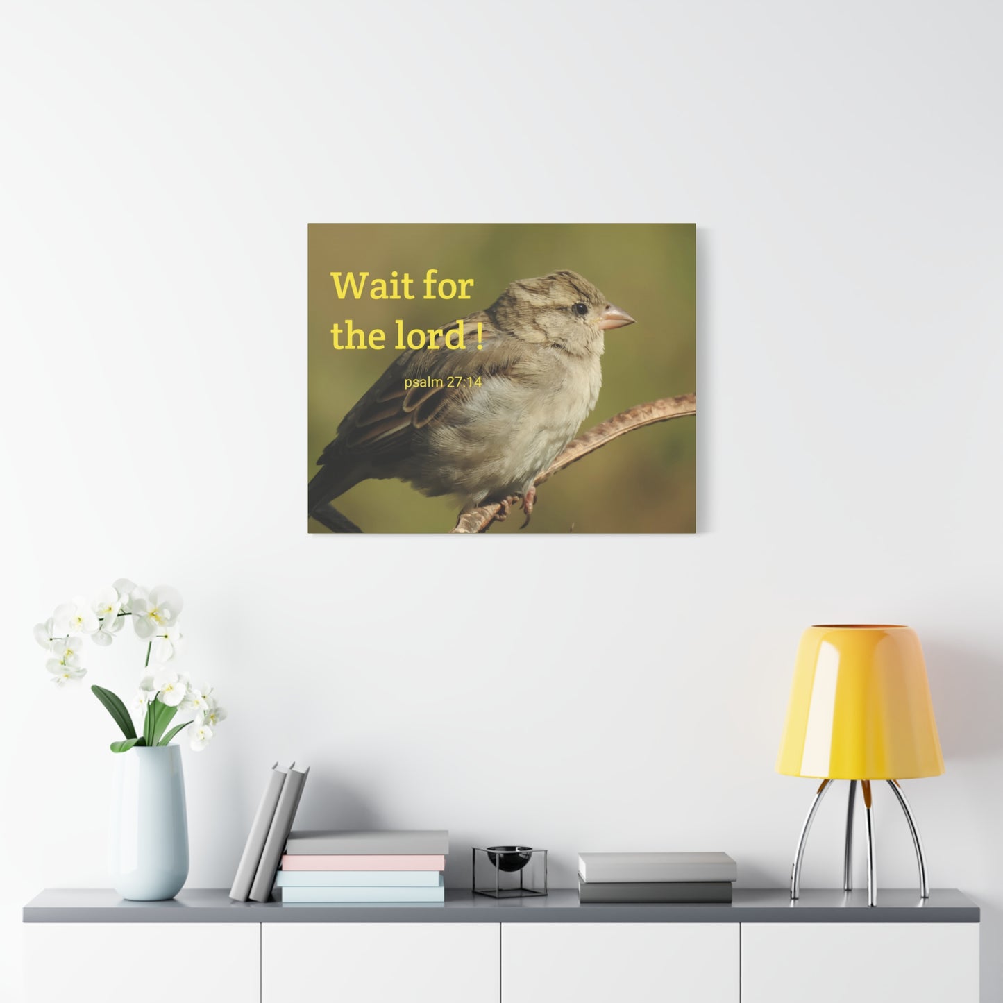 Scripture Walls Wait For The Lord Psalm 27:14 Bible Verse Canvas Christian Wall Art Ready to Hang