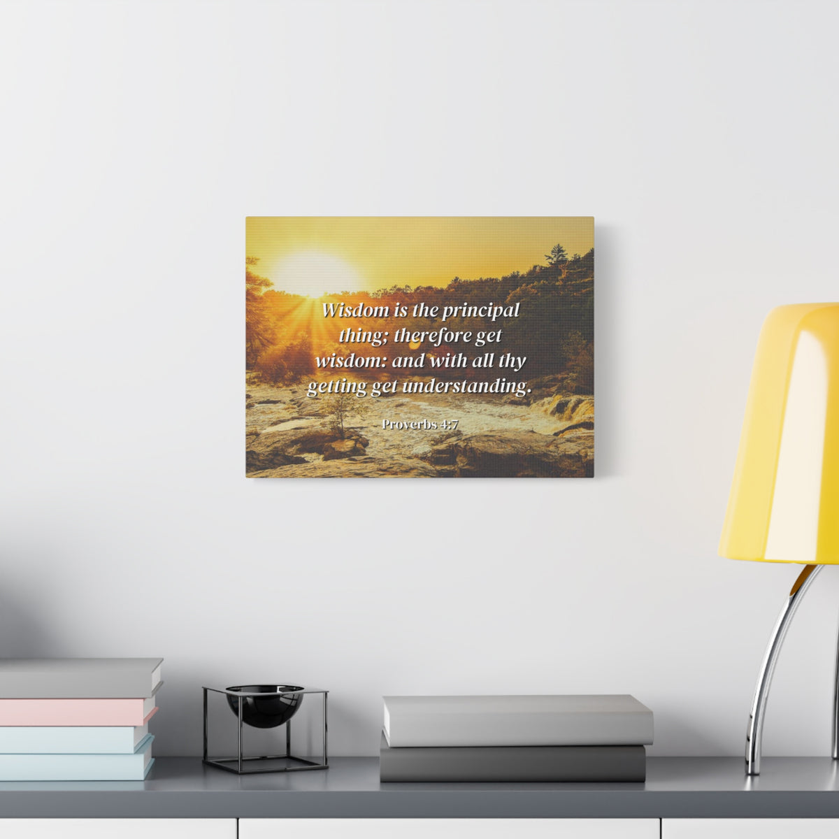 Scripture Canvas Understanding Proverbs 4:7 Christian Wall Art Bible Verse Print Ready to Hang
