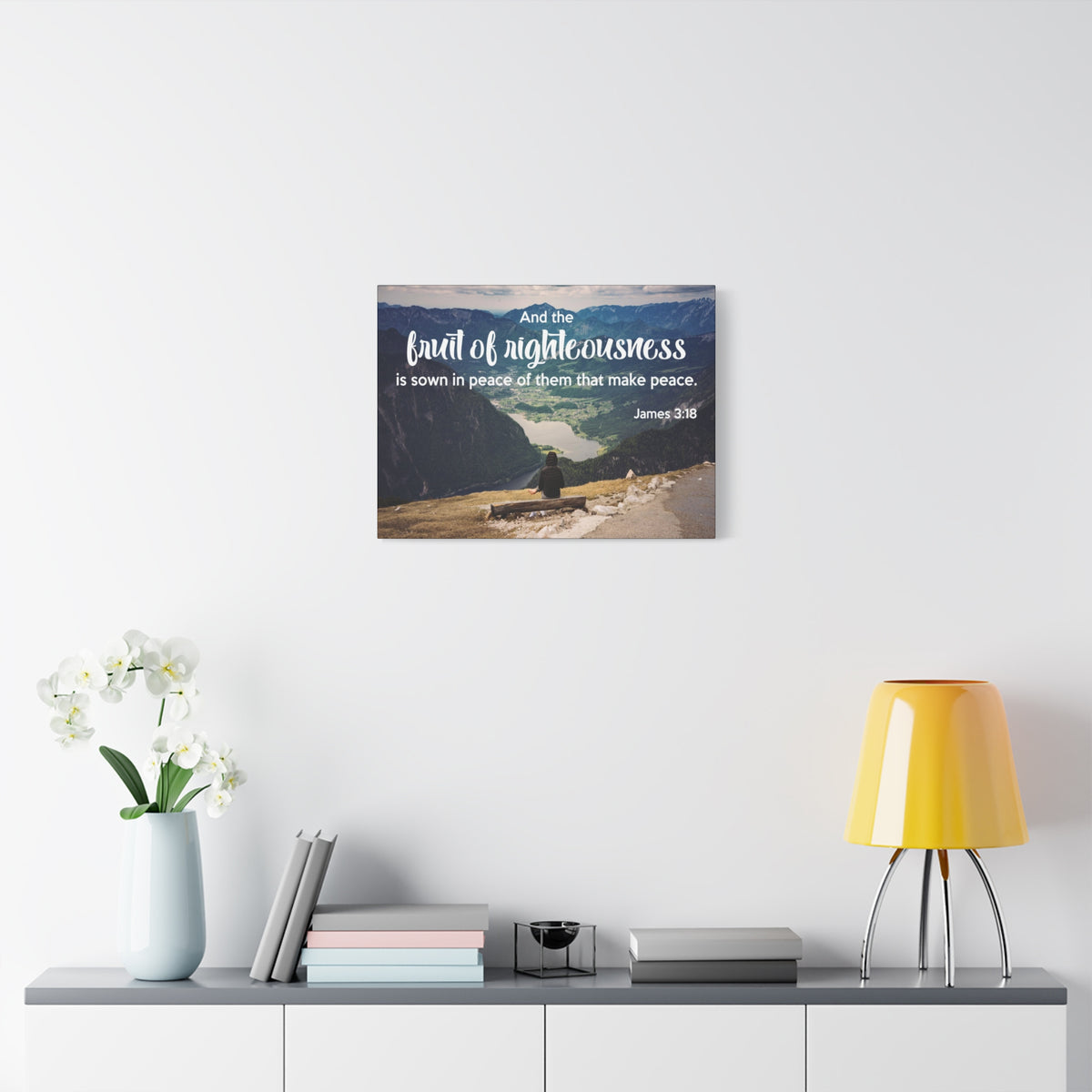 Scripture Canvas Fruit of Righteousness James 3:18 Christian Wall Art Bible Verse Print Ready to Hang