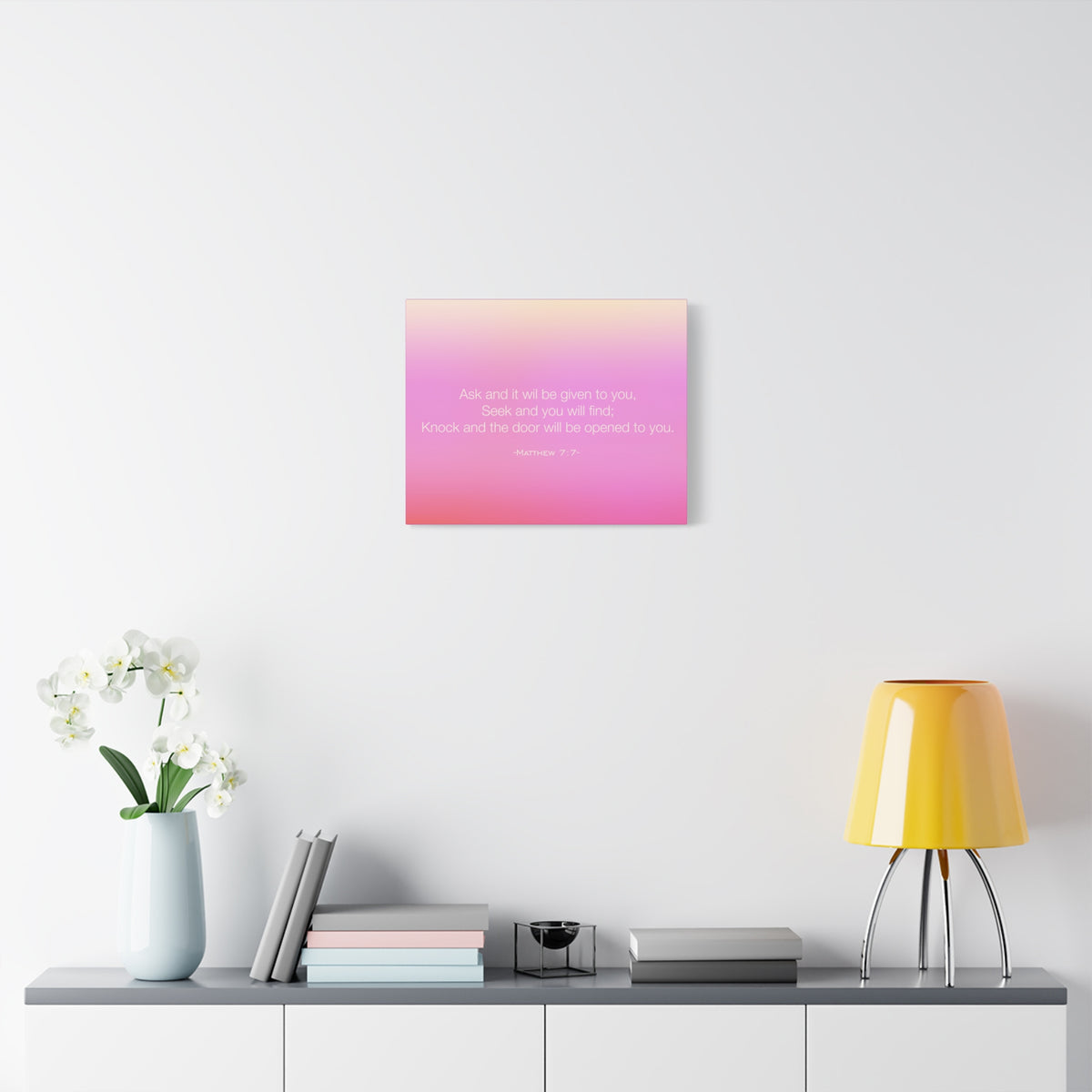 Scripture Canvas Seek And You Will Find Matthew 7:7 Christian Wall Art Bible Verse Print Ready to Hang