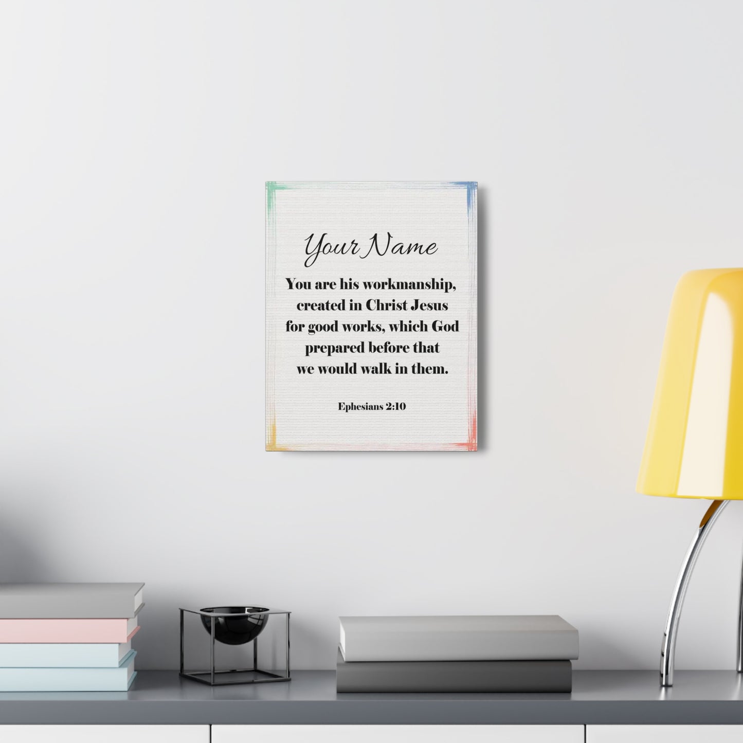 Personalized Ephesians 2:10 Bible Chapter Canvas Christian Wall Art Ready to Hang