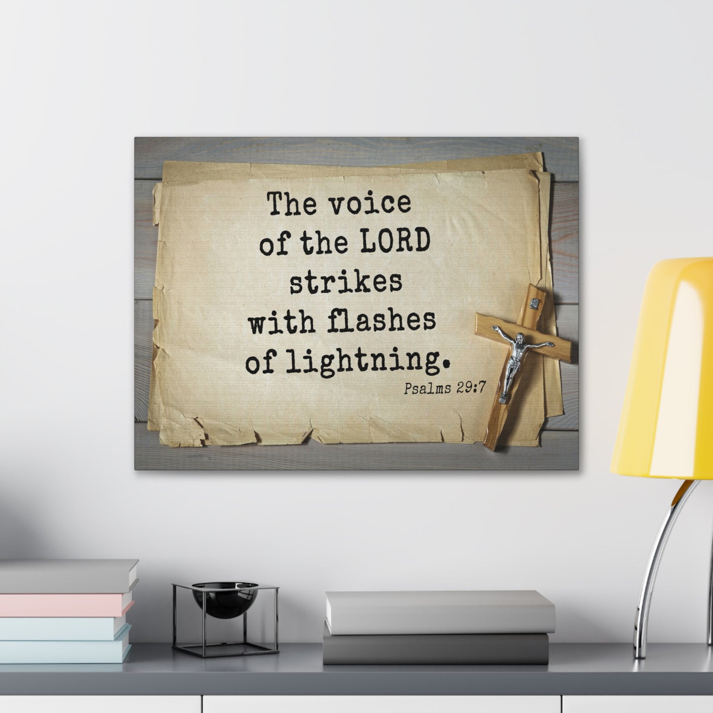 Voice Of The Lord Psalms 29:7 Bible Verse Canvas Christian Wall Art Ready to Hang