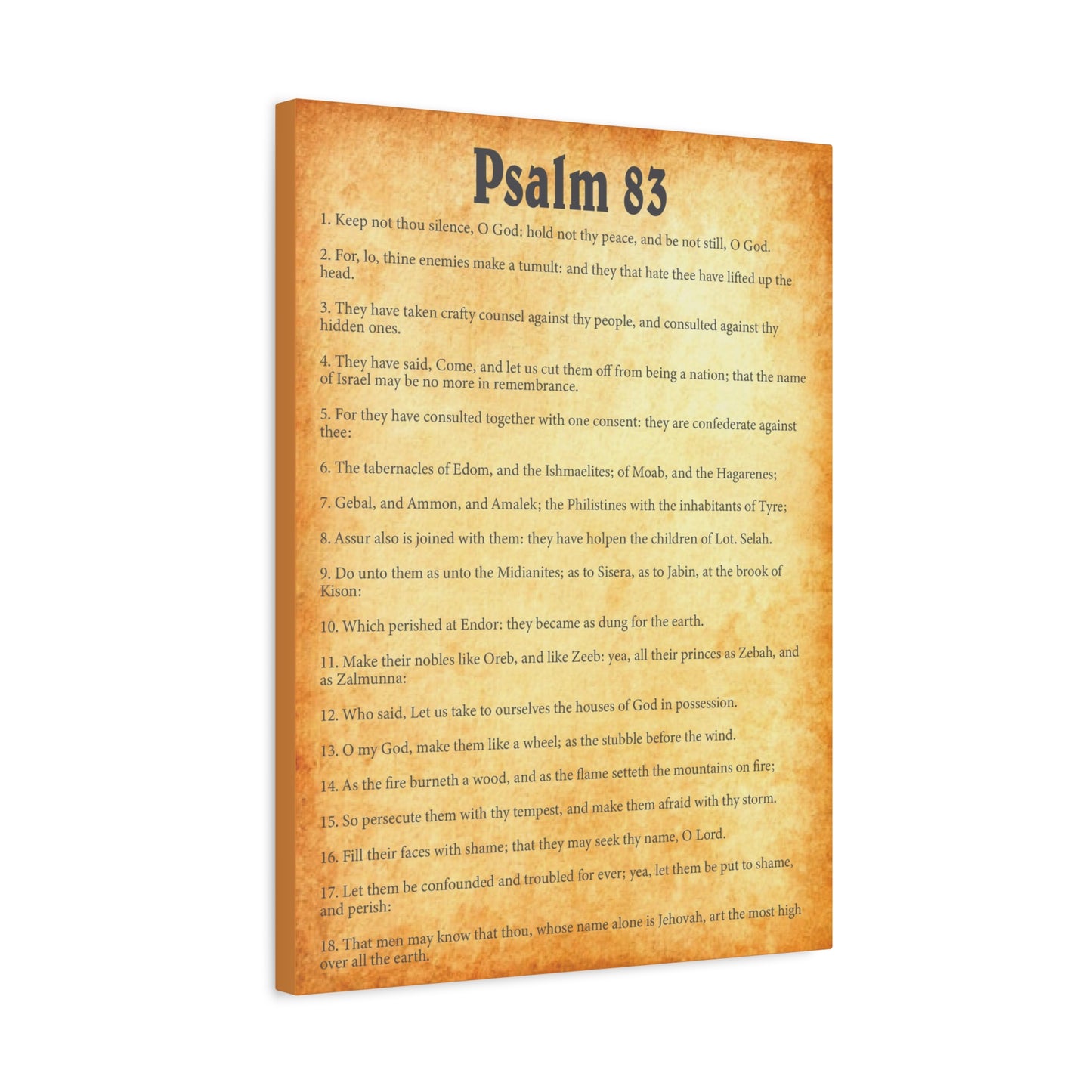 Scripture Walls Psalm 83 Gold Bible Chapter Canvas Christian Wall Art Ready to Hang