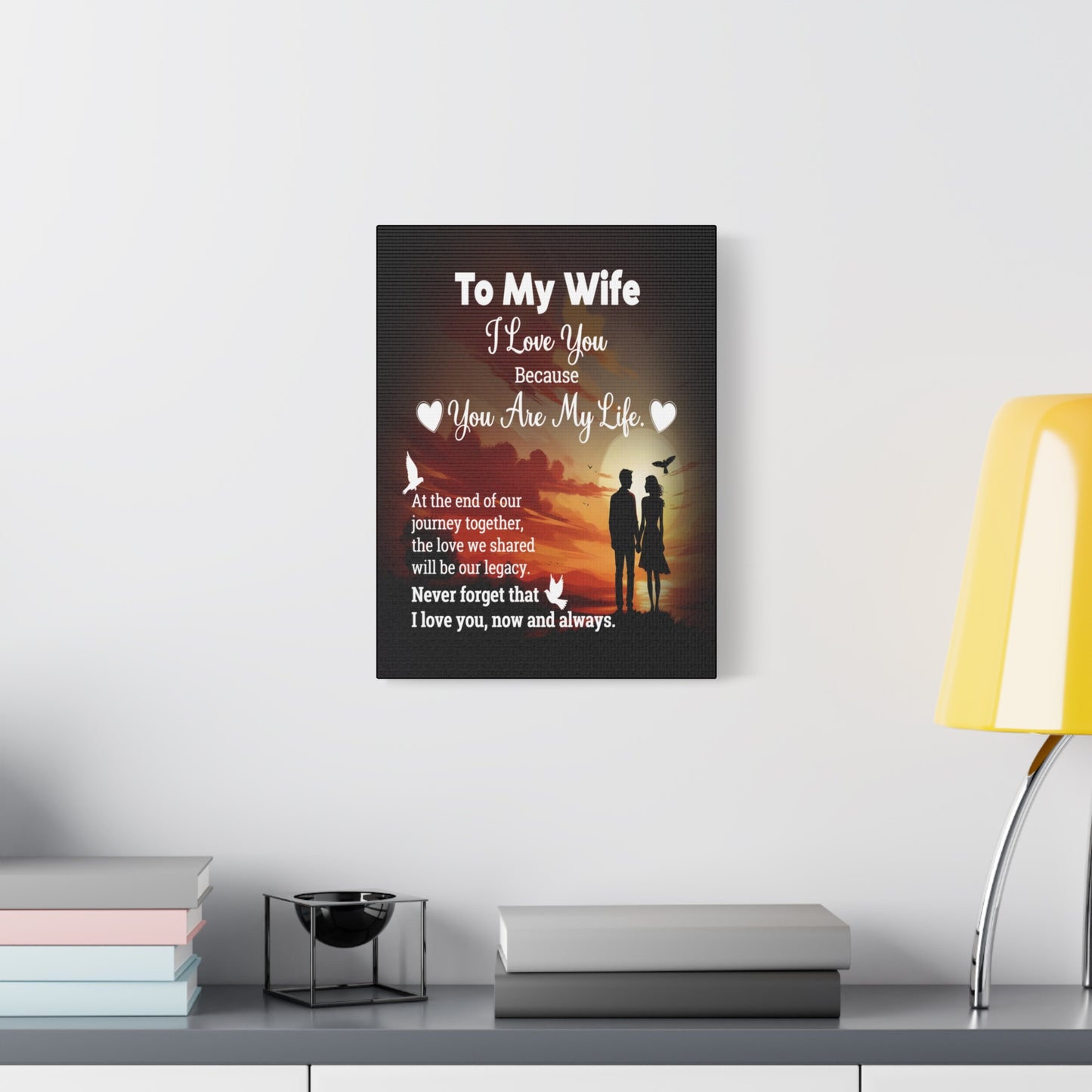 To My Wife Sunset Romance Canvas Wall Art - Heartfelt Gift of Love & Legacy