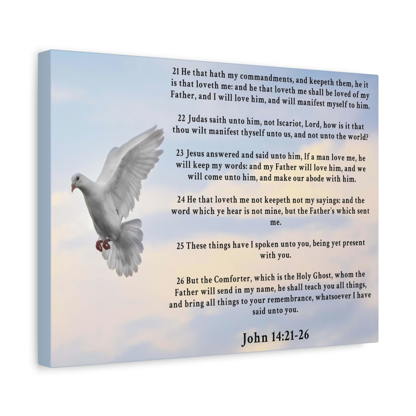 Scripture Walls John 14:21-26 KJV Christian Wall Art Print Ready to Hang Unframed