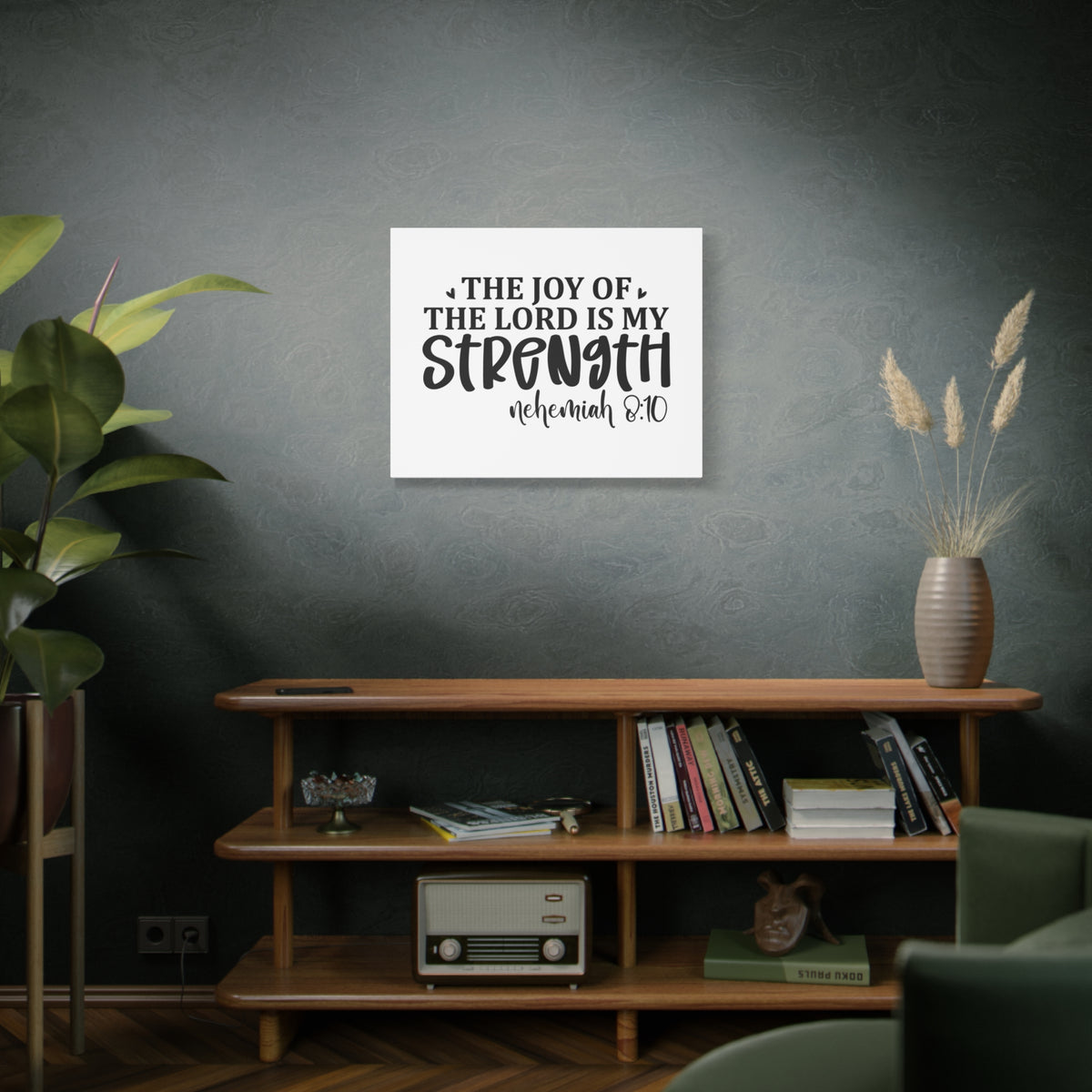 Scripture Canvas The Joy Of The Lord Jeremiah 2:10 Christian Wall Art Bible Verse Print Ready to Hang