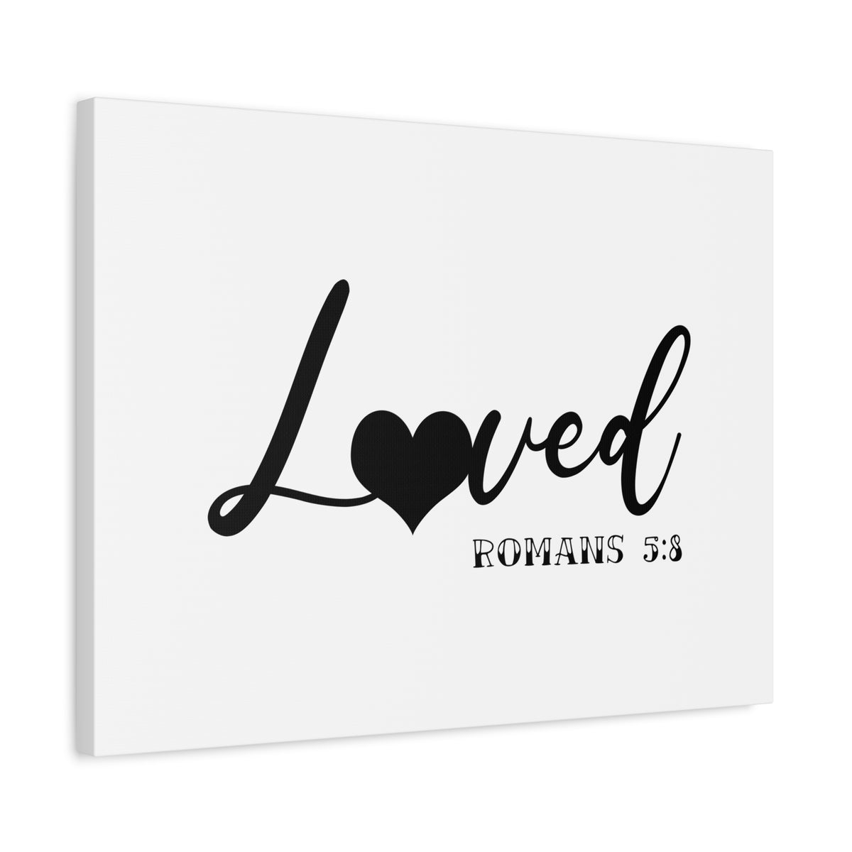 Scripture Canvas Loved Romans 5:8 Christian Wall Art Bible Verse Print Ready to Hang