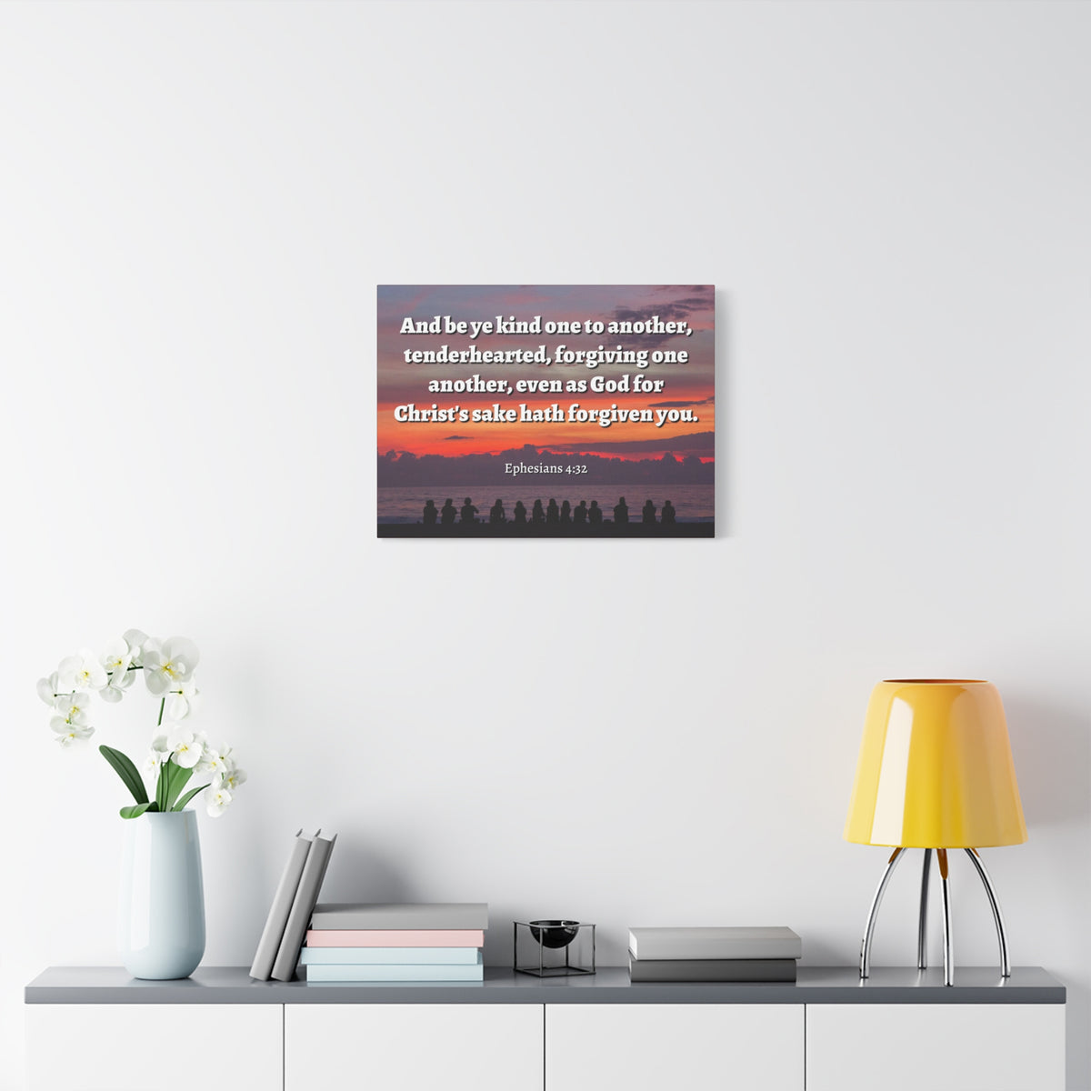 Scripture Canvas Forgiven You Ephesians 4:32 Christian Wall Art Bible Verse Print Ready to Hang