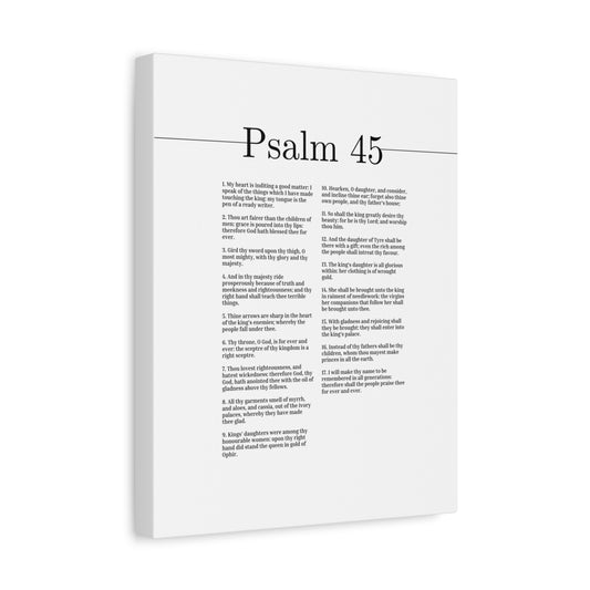 Scripture Canvas The People Praise Thee Forever And Ever Psalm 45 Christian Wall Art Bible Verse Print Ready to Hang