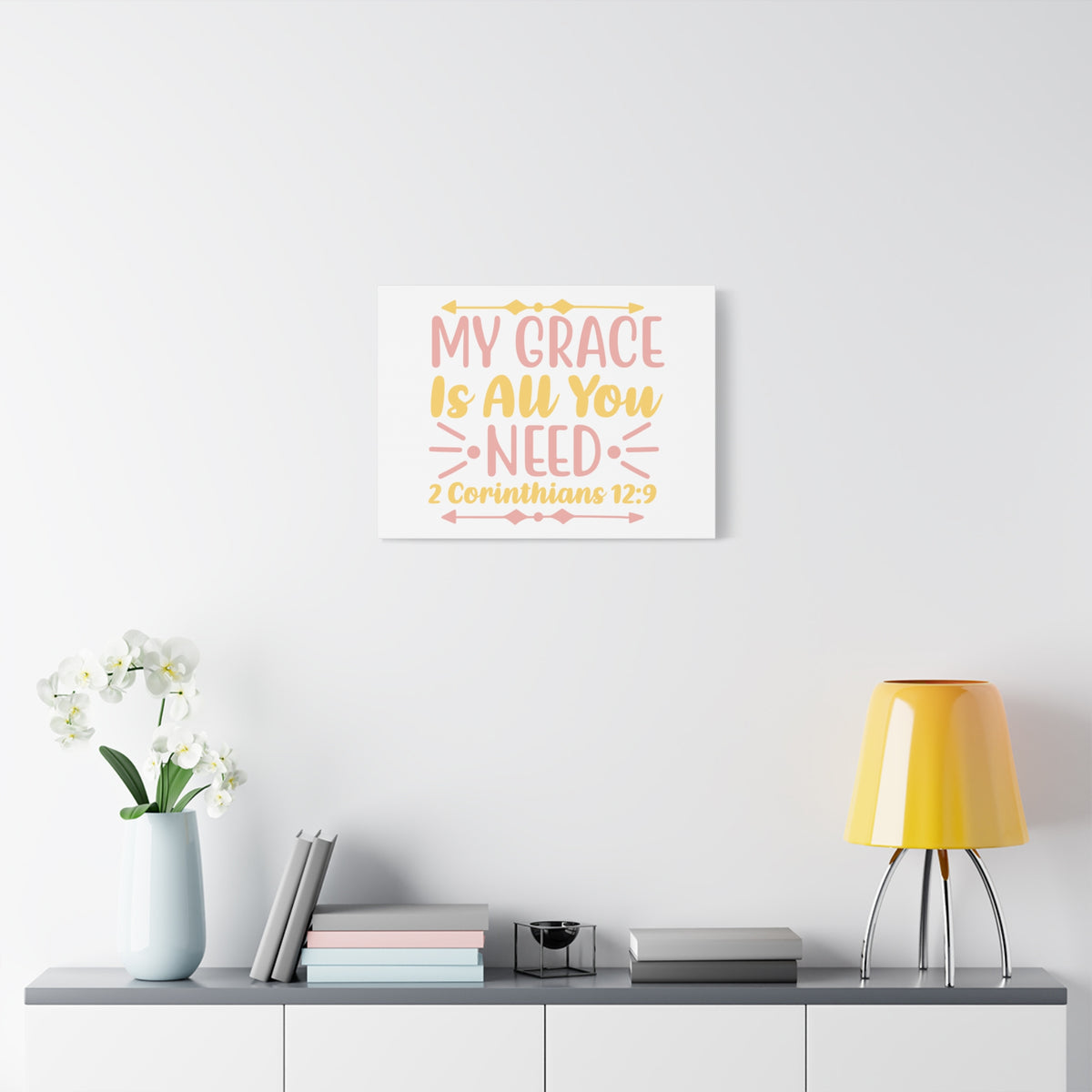 Scripture Canvas My Grace Is 2 Corinthians 12:9 Christian Wall Art Bible Verse Print Ready to Hang