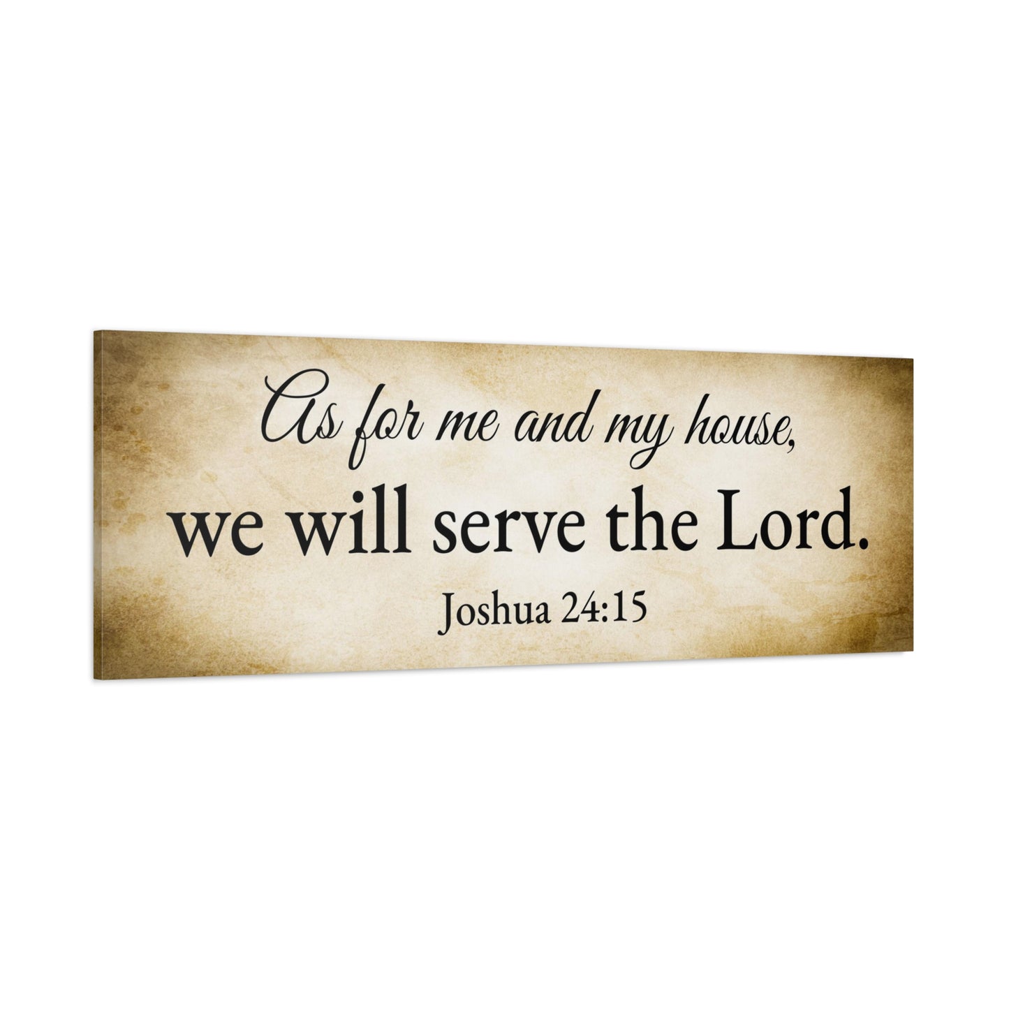 Scripture Walls Joshua 24:15 Gold Bible Verse Canvas Christian Wall Art Ready to Hang Unframed